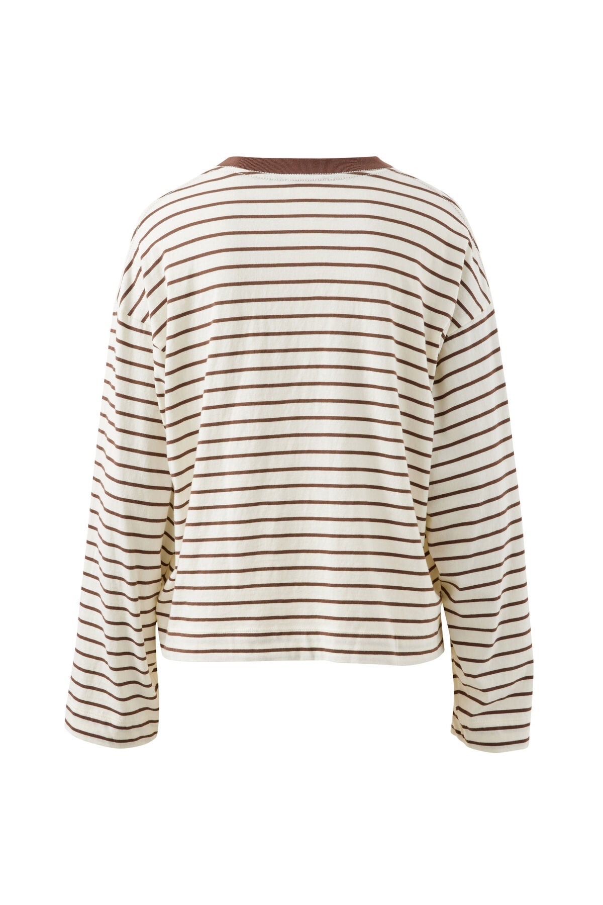 Beau Long Sleeve Slouchy Tee (Milk/Brunette Brown Stripe) - Something For Me​​