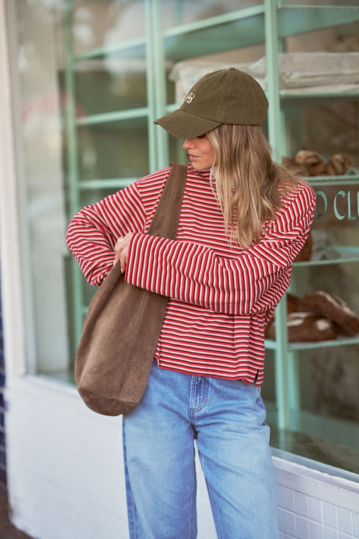 Beau Long Sleeve Slouchy Tee (Mulberry/Red/Stone Stripe) - Something For Me​​