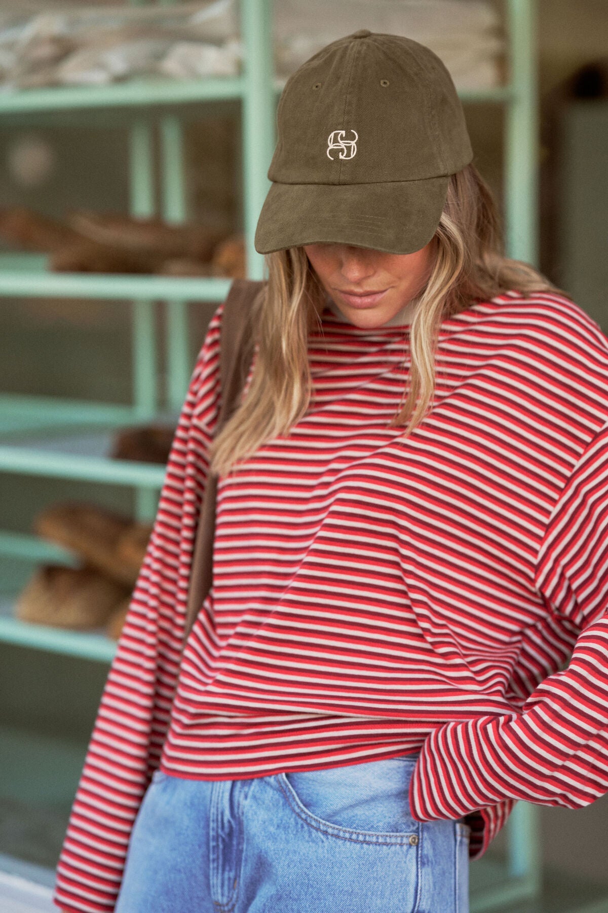 Beau Long Sleeve Slouchy Tee (Mulberry/Red/Stone Stripe) - Something For Me​​