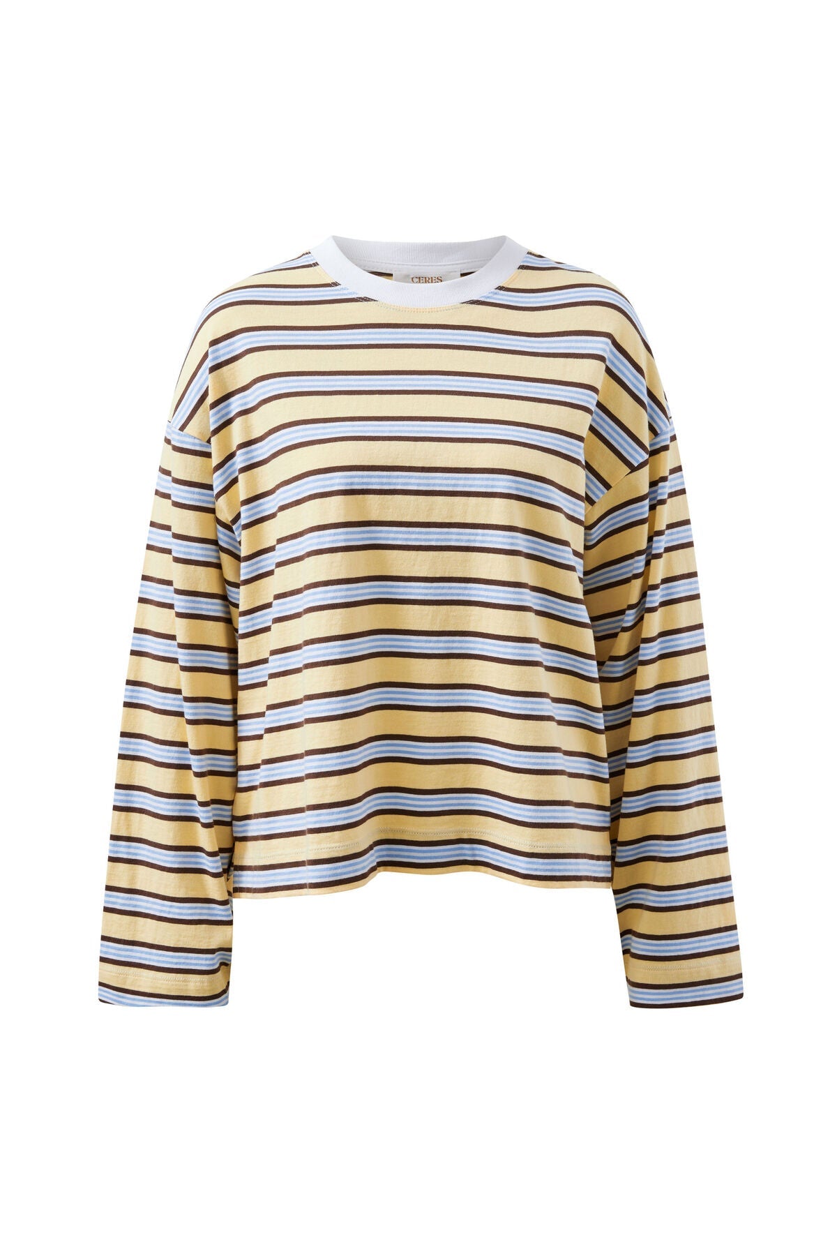 Beau Long Sleeve Slouchy Tee (New Butter Brunette Stripe) - Something For Me​​
