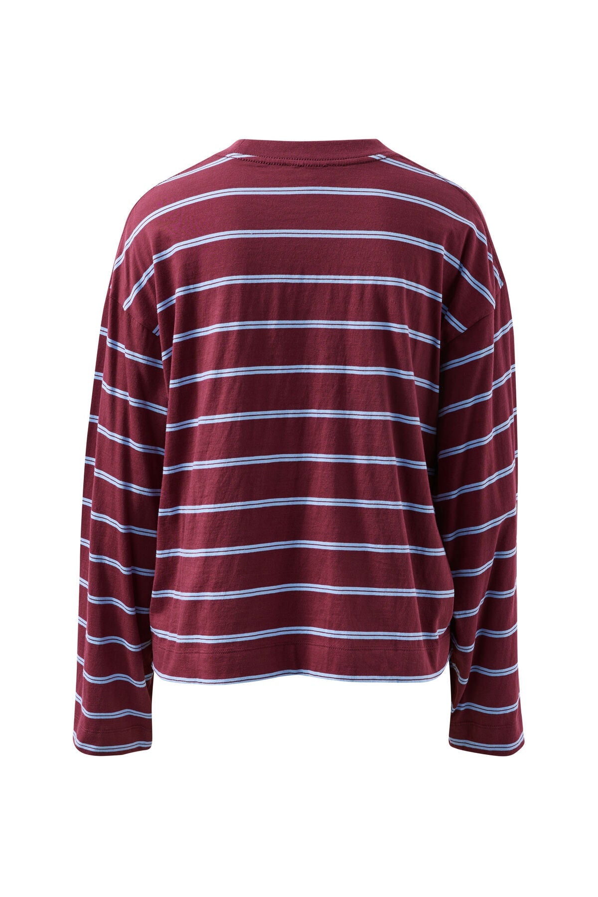 Beau Long Sleeve Slouchy Tee (Washed Burgundy/Sky Blue) - Something For Me​​