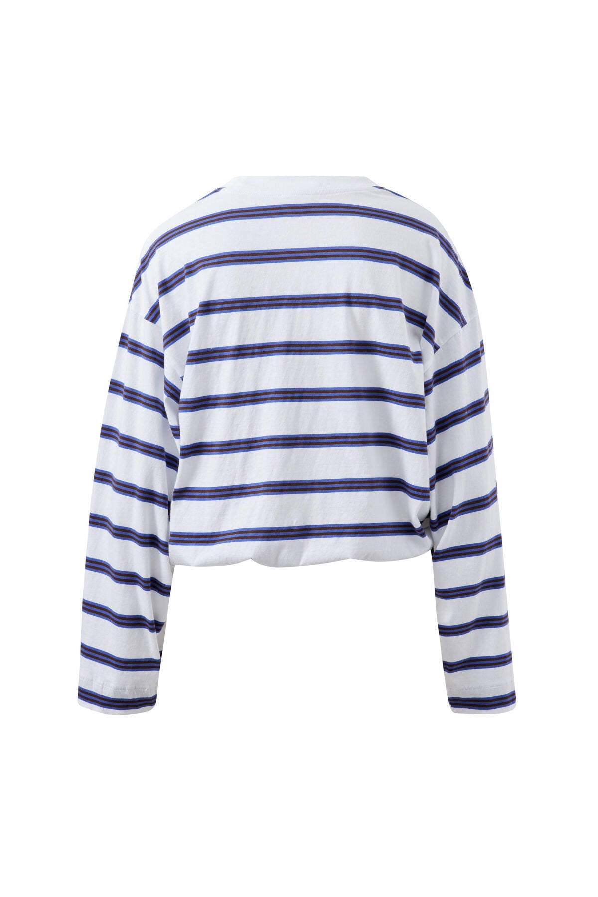 Beau Tie Slouchy Tee (White/Polo Choc Stripe) - Something For Me​​