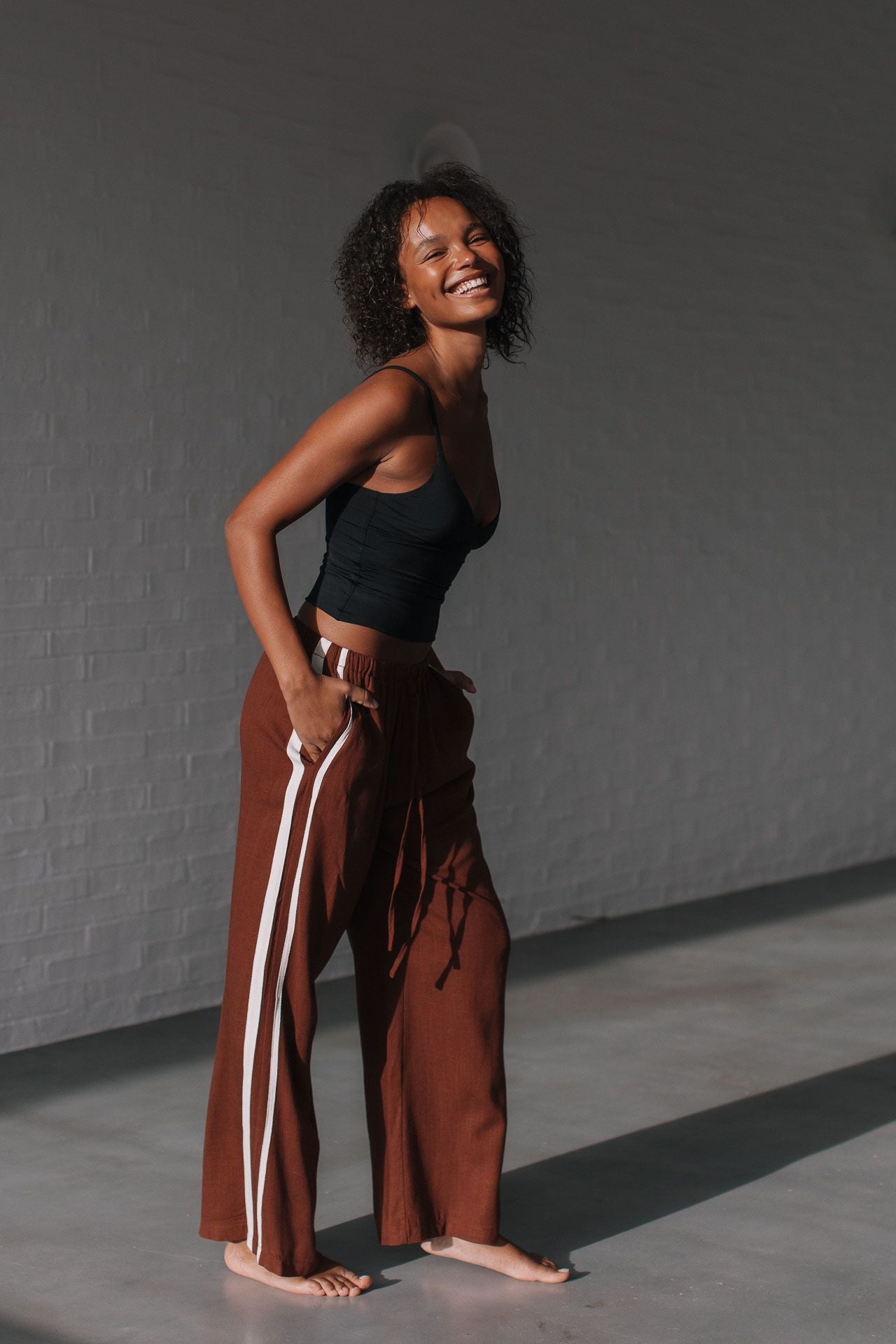 Berlin Side Stripe Pant (Chocolate) - Something For Me​​
