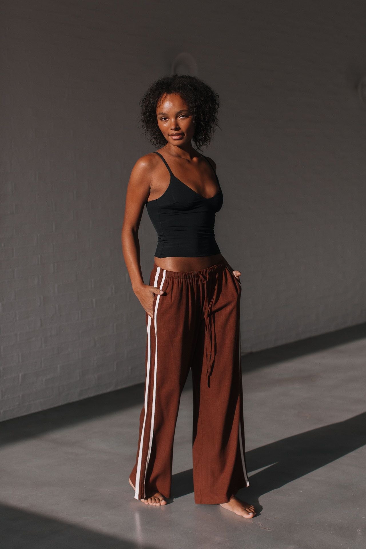 Berlin Side Stripe Pant (Chocolate) - Something For Me​​