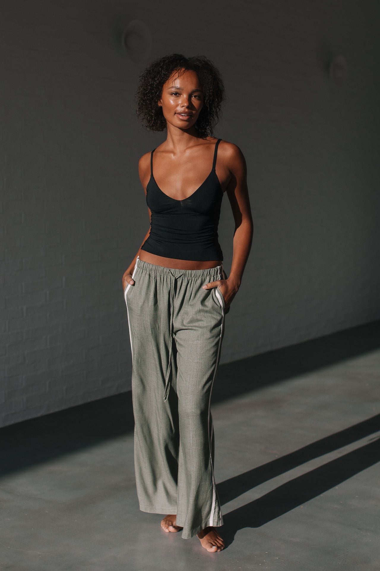 Berlin Side Stripe Pant (Khaki) - Something For Me​​