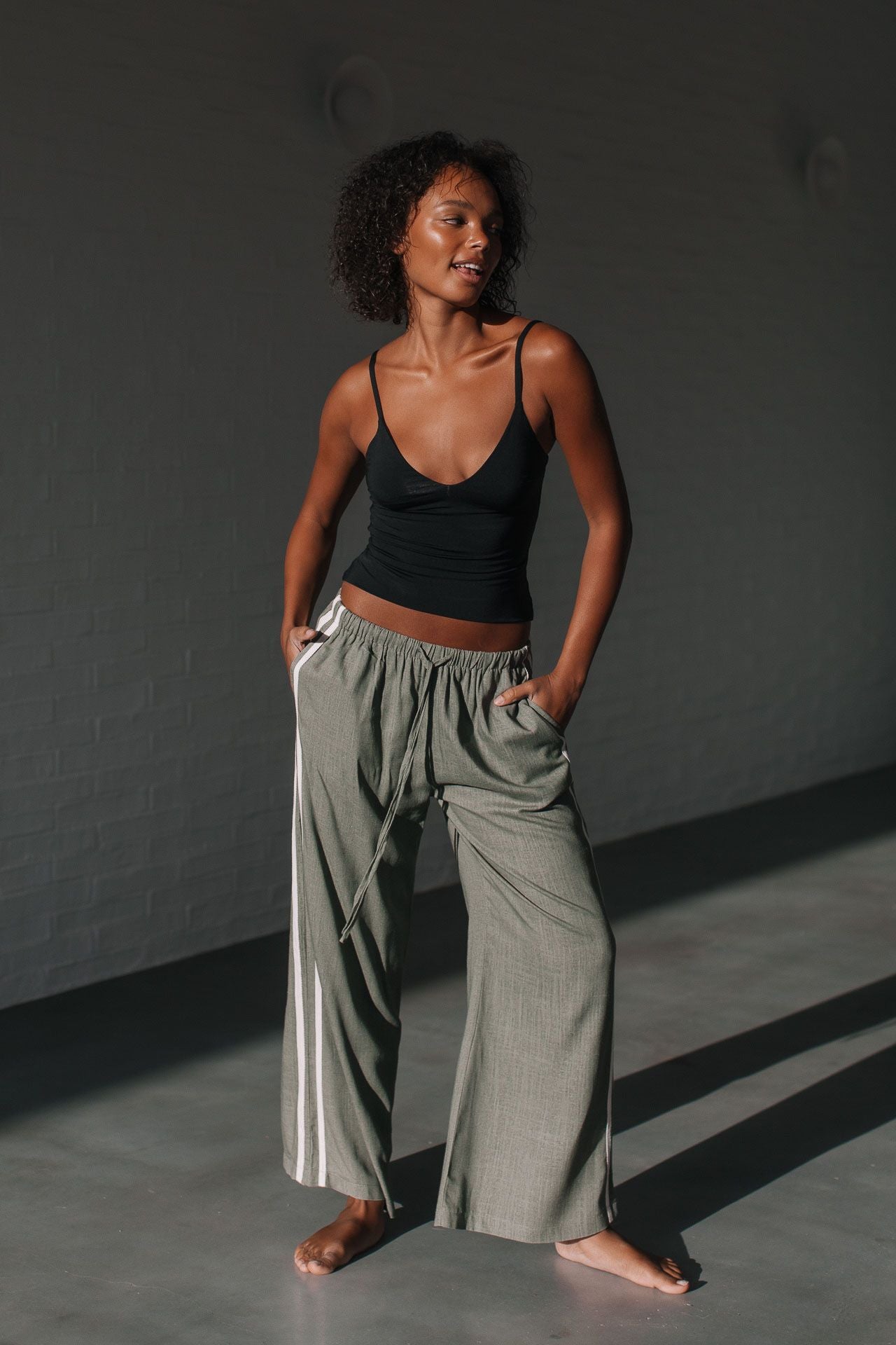 Berlin Side Stripe Pant (Khaki) - Something For Me​​