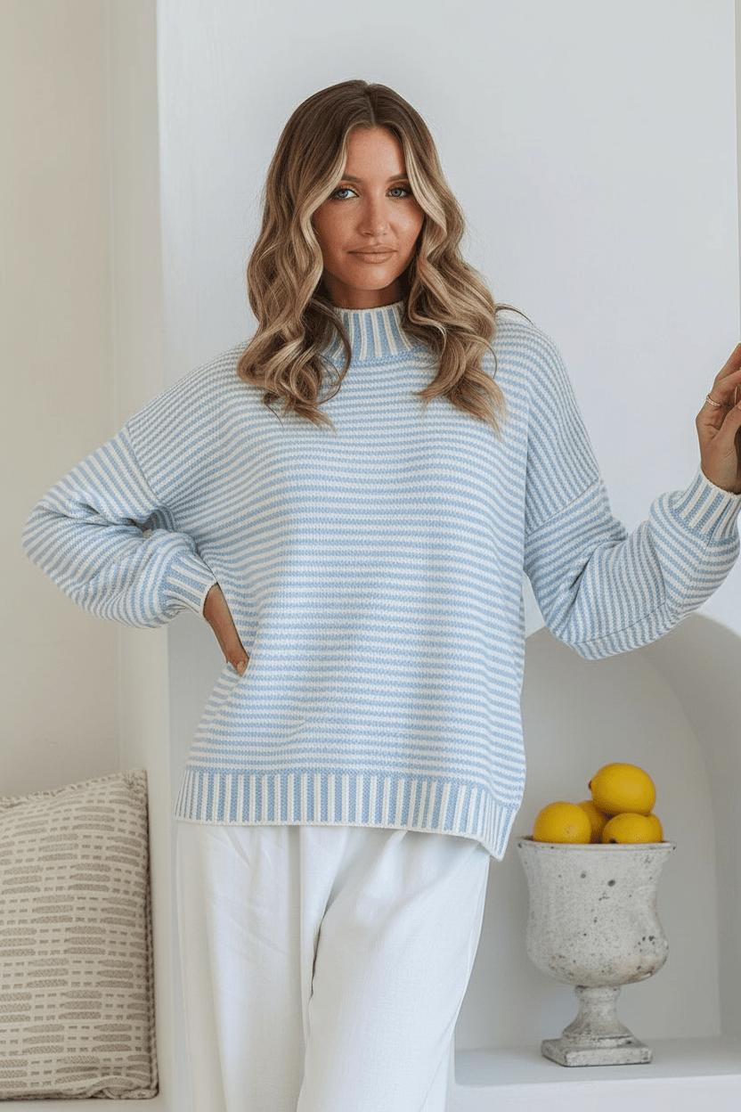 Billie Stripe Knit (Blue) - Something For Me​​