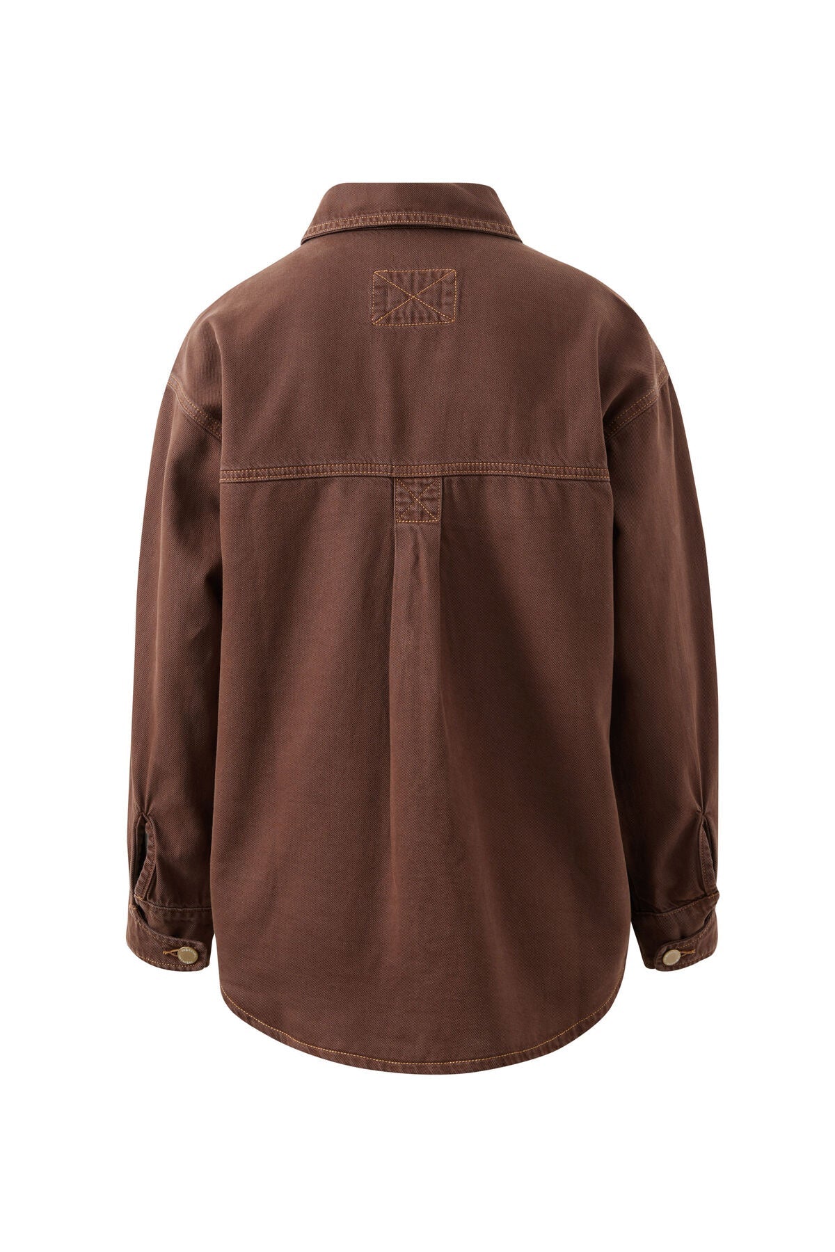 Bobbi Side Pocket Denim Shacket (Chocolate) - Something For Me​​