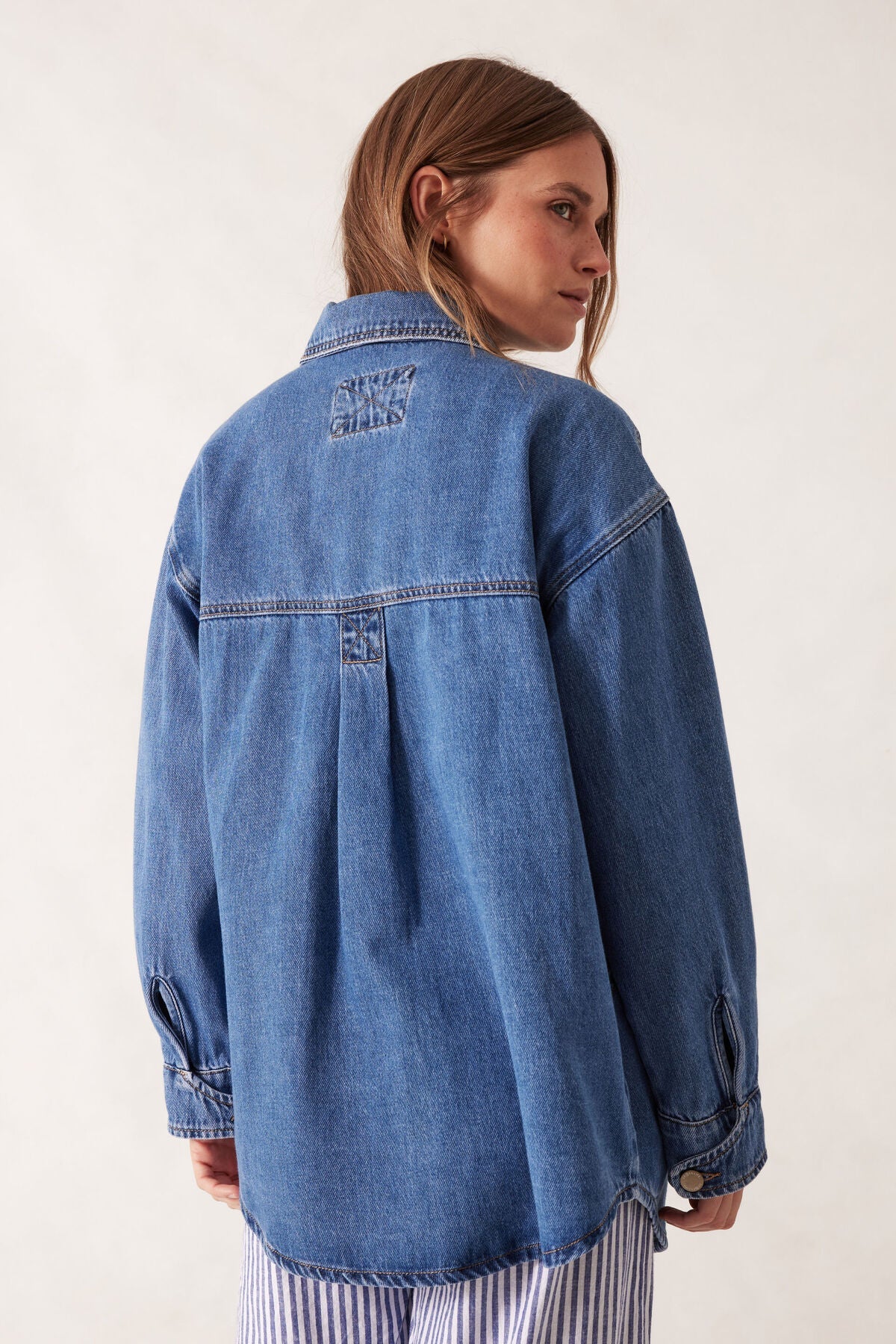 Bobbi Side Pocket Denim Shacket (Indigo) - Something For Me​​