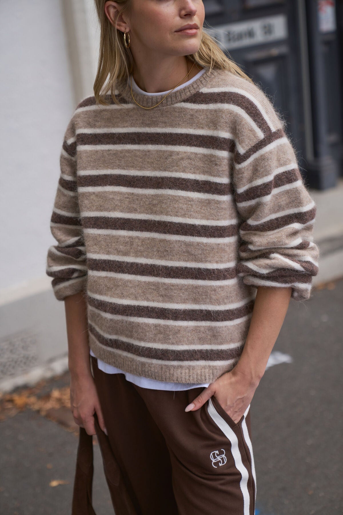 Bonnie Lofty Knit (Oat Marle Stripe) - Something For Me​​
