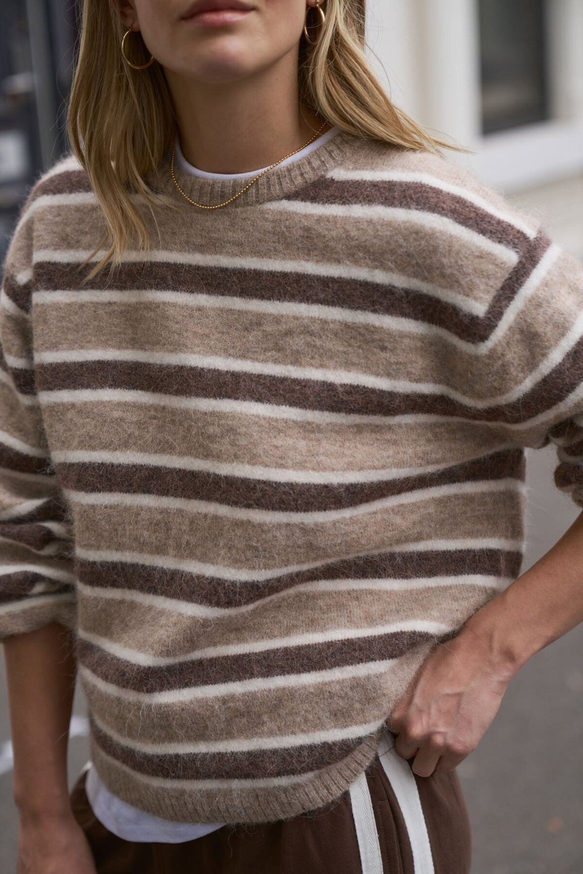 Bonnie Lofty Knit (Oat Marle Stripe) - Something For Me​​