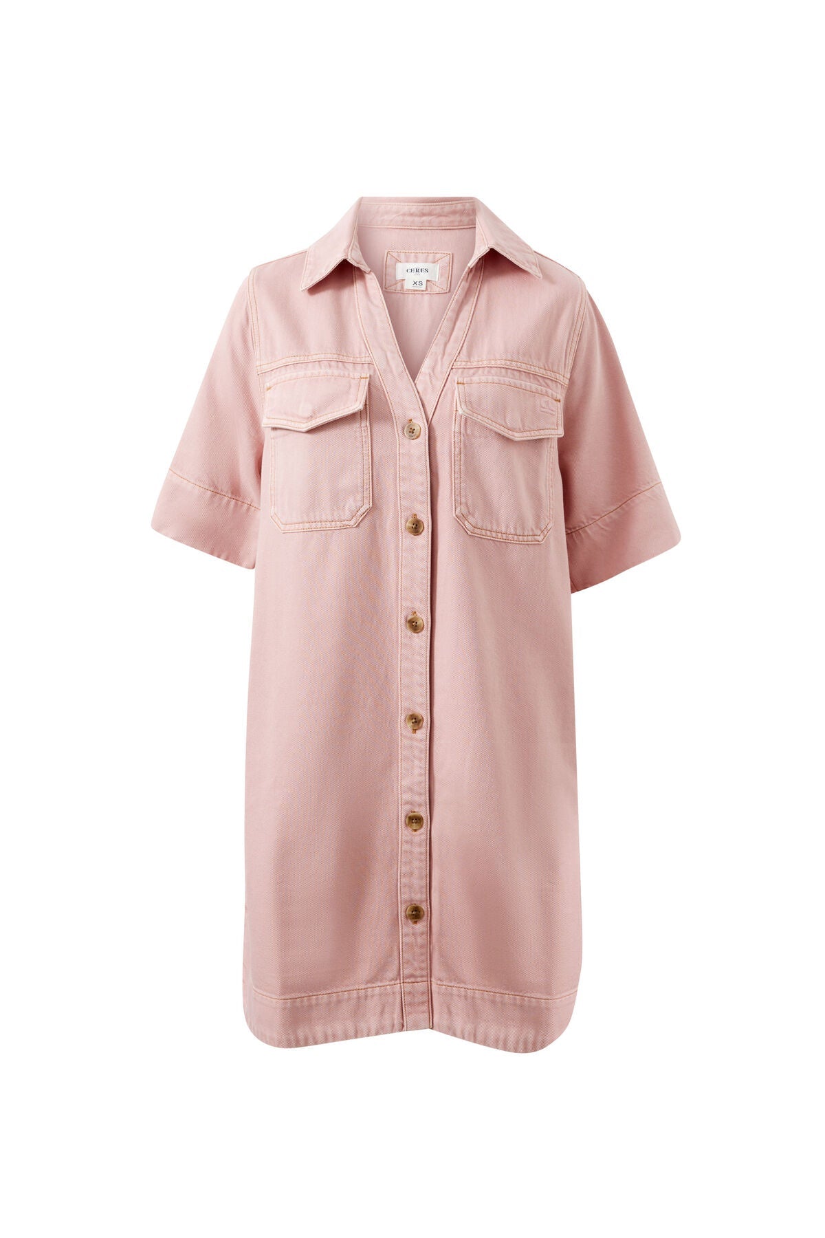 Bonnie Relaxed Shirt Dress (Blossom Pink) - Something For Me​​
