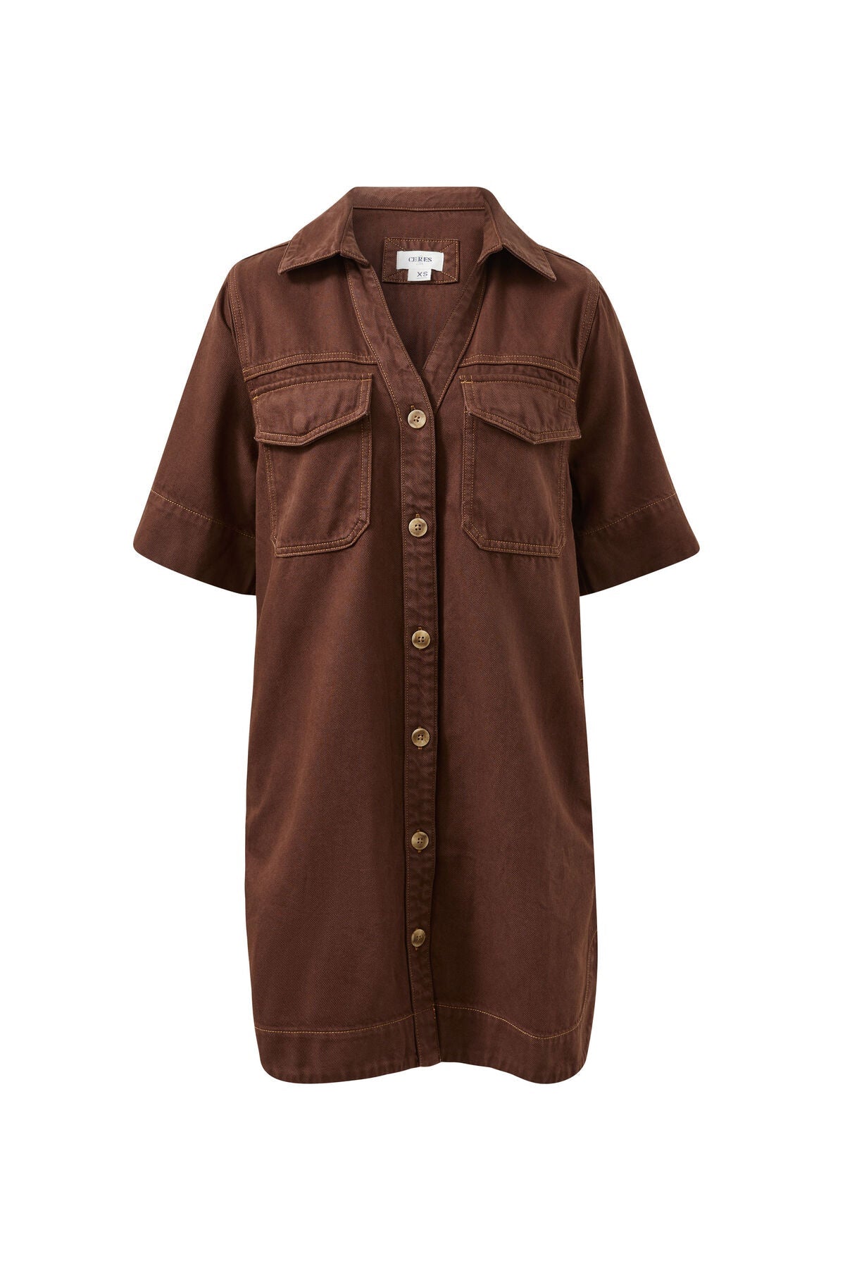 Bonnie Relaxed Shirt Dress (Chocolate) - Something For Me​​