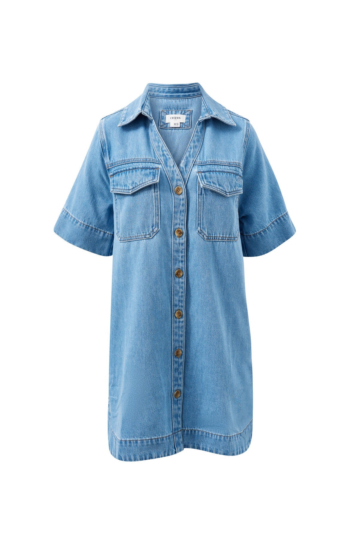 Bonnie Relaxed Shirt Dress (Vintage Blue) - Something For Me​​