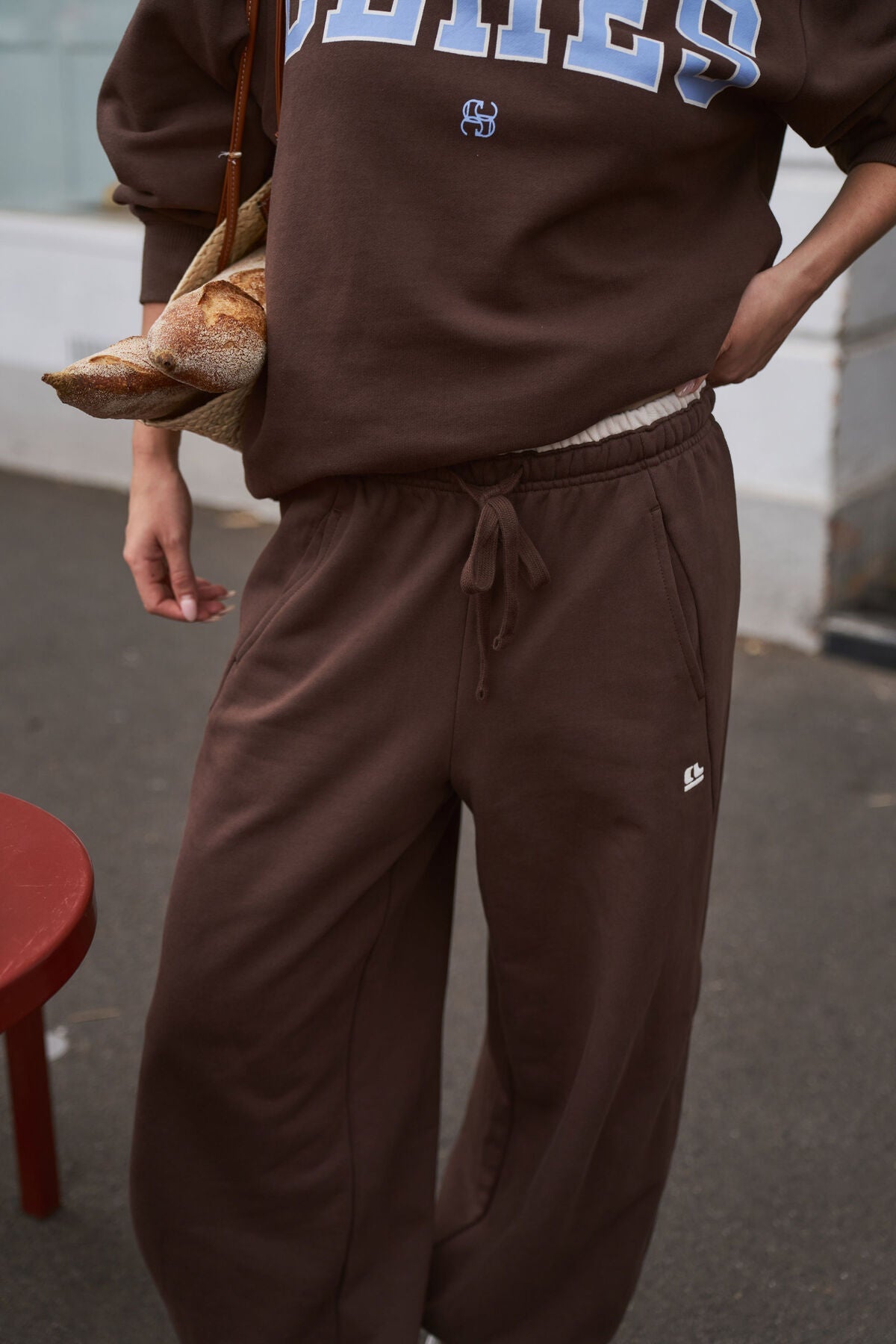 Bowie Barrel Leg Trackpant (Brunette Brown Contrast Buff Bind) - Something For Me​​