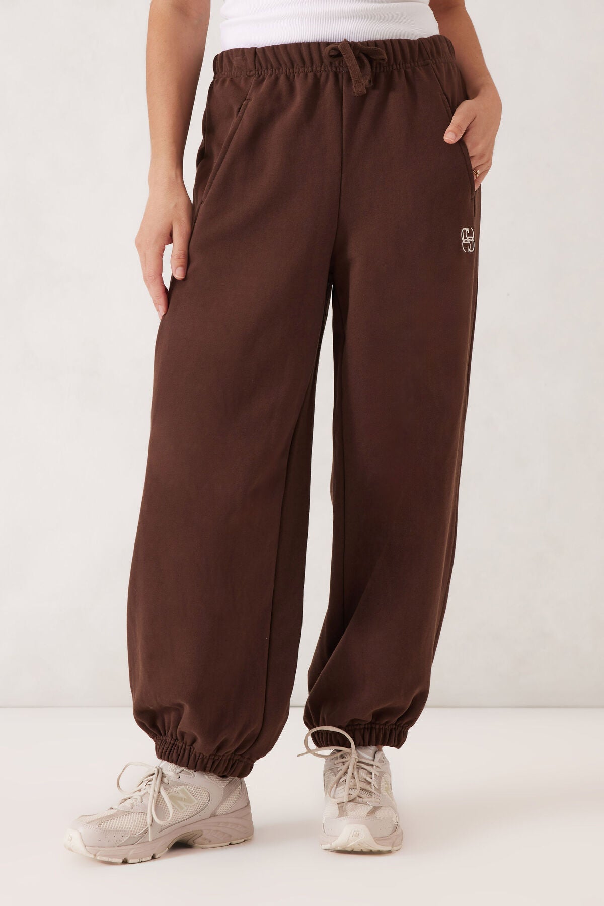 Bowie Barrel Leg Trackpant (Chocolate) - Something For Me​​