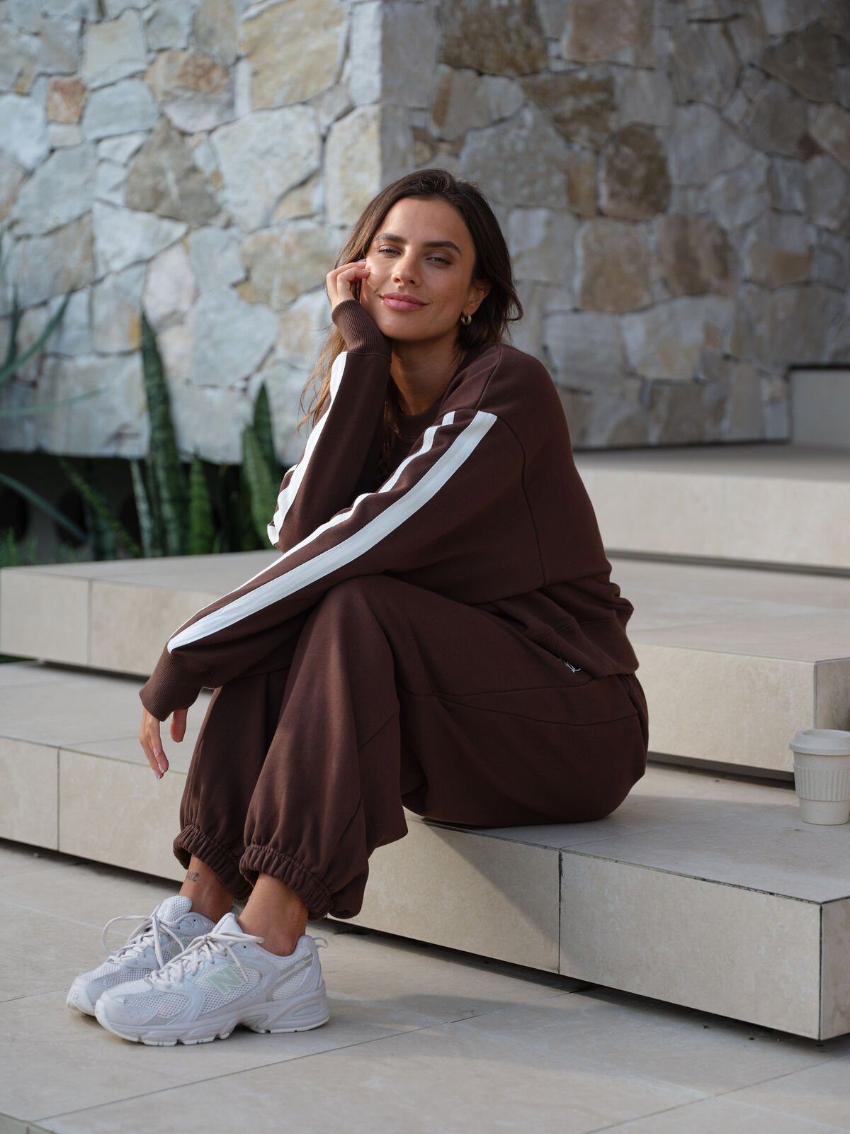 Bowie Barrel Leg Trackpant (Chocolate) - Something For Me​​