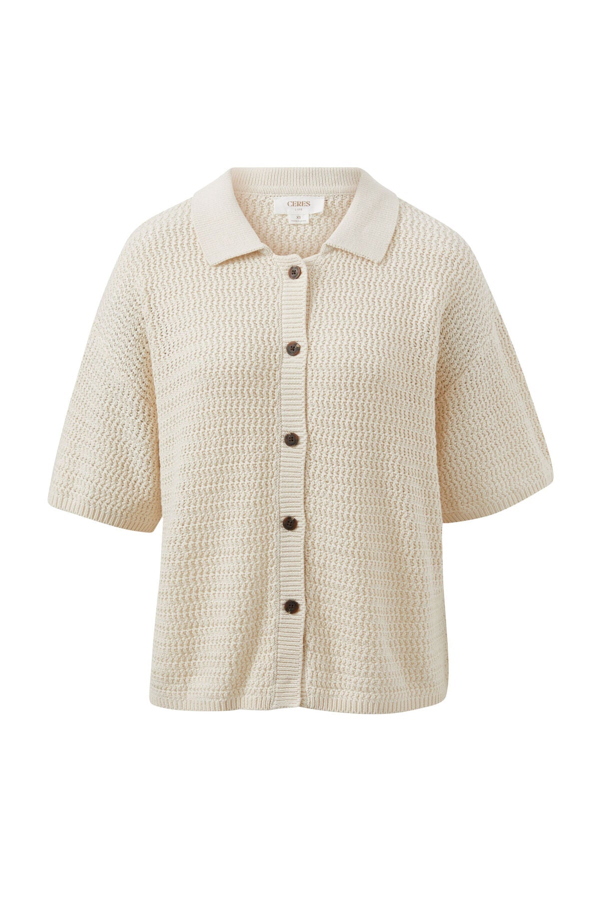 Boxy Button Through Knit (Ecru) - Something For Me​​