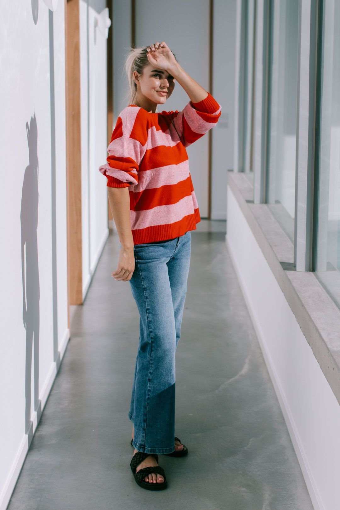Brady Bunch Striped Knit (Red/Pink) - Something For Me​​