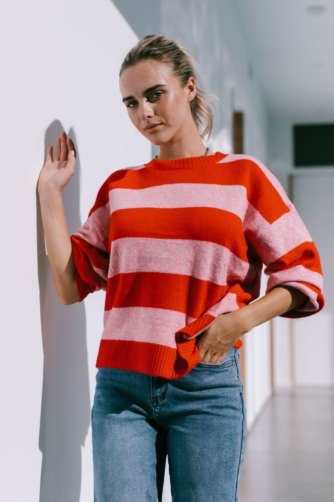 Brady Bunch Striped Knit (Red/Pink) - Something For Me​​