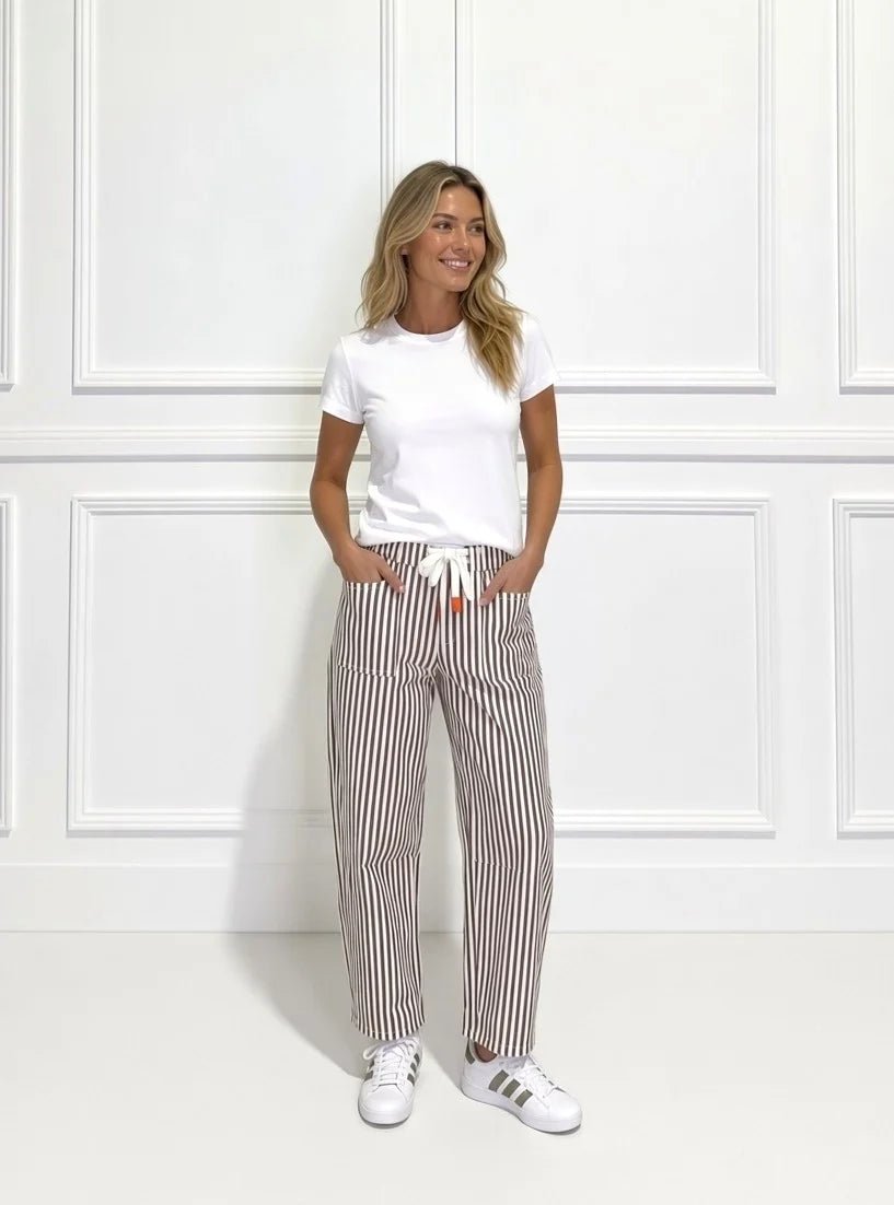 Carter Barrel Jeans (Chocolate Stripe) - Something For Me​​