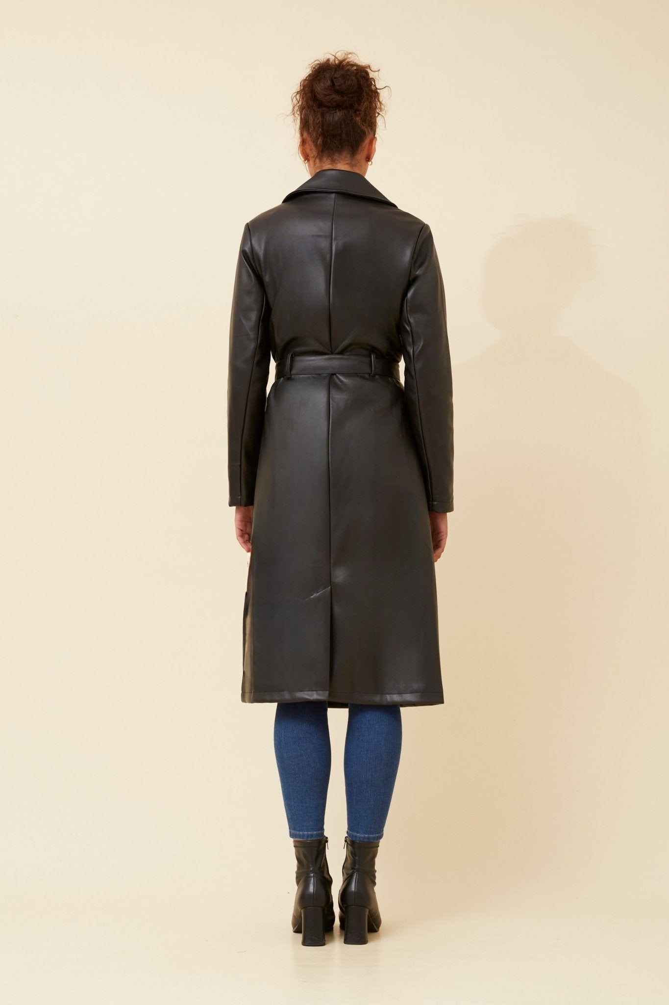 Cartia Faux Leather Coat (Black) - Something For Me​​
