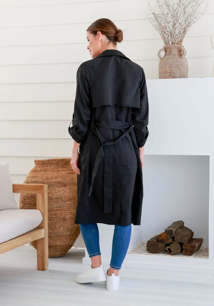 Chloe Trench Coat (Black) - Something For Me​​