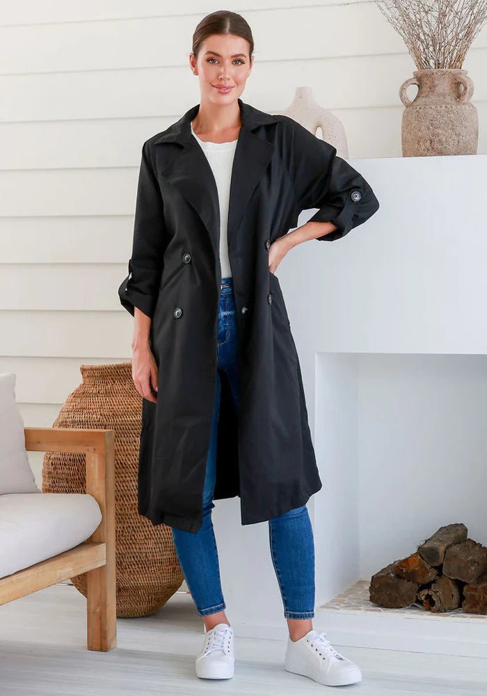 Chloe Trench Coat (Black) - Something For Me​​