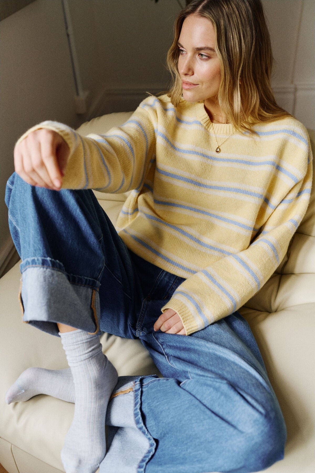 Clem Knit Pullover (Butter Stripe) - Something For Me​​