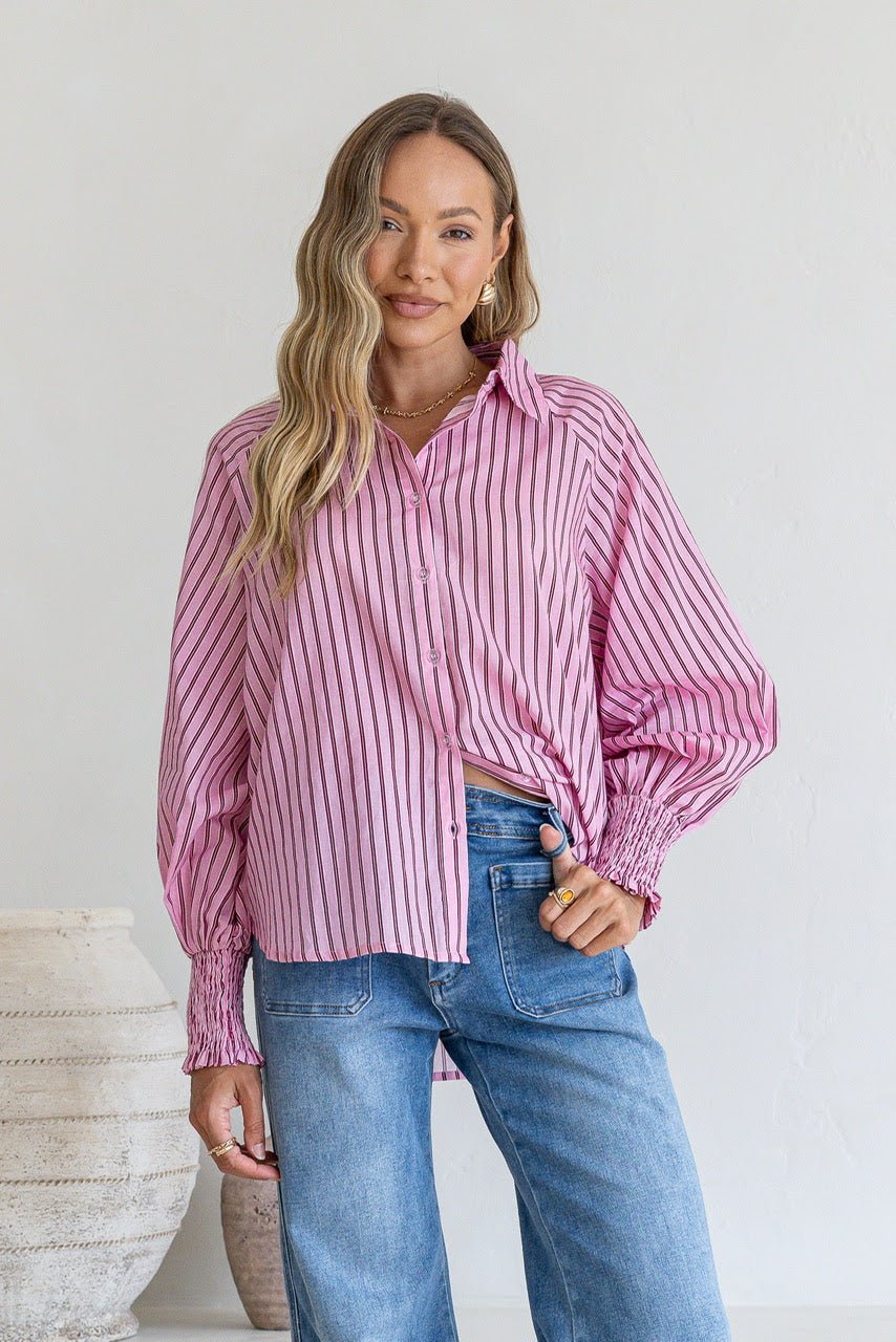 Clementine Top (Pink/White) - Something For Me​​