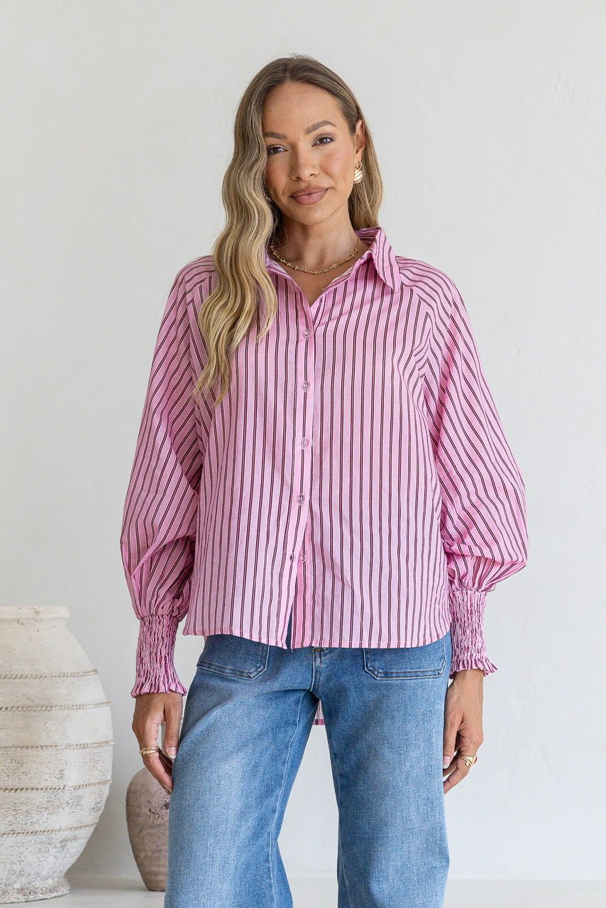 Clementine Top (Pink/White) - Something For Me​​
