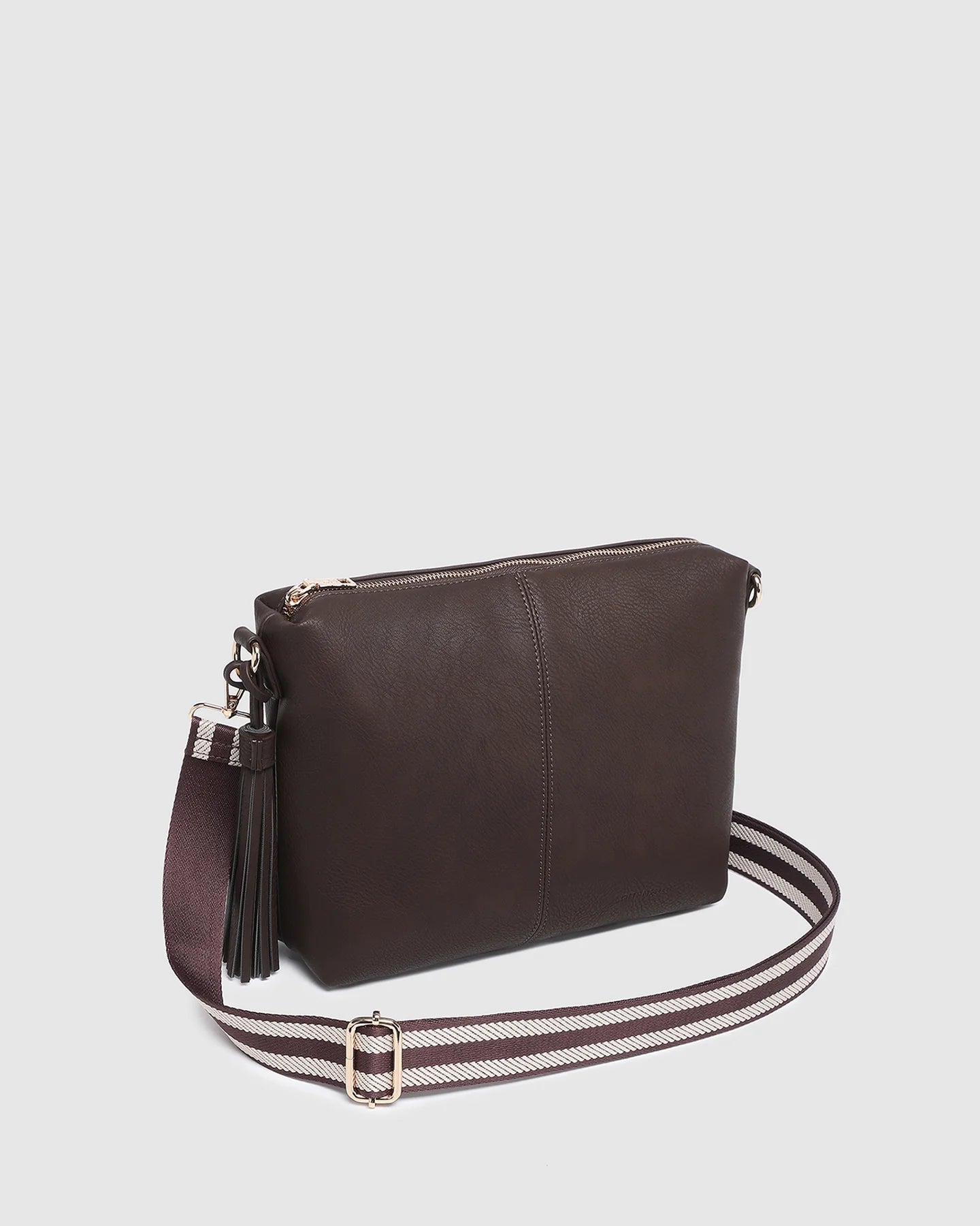 Daisy Stripe Crossbody Bag (Chocolate) - Something For Me​​