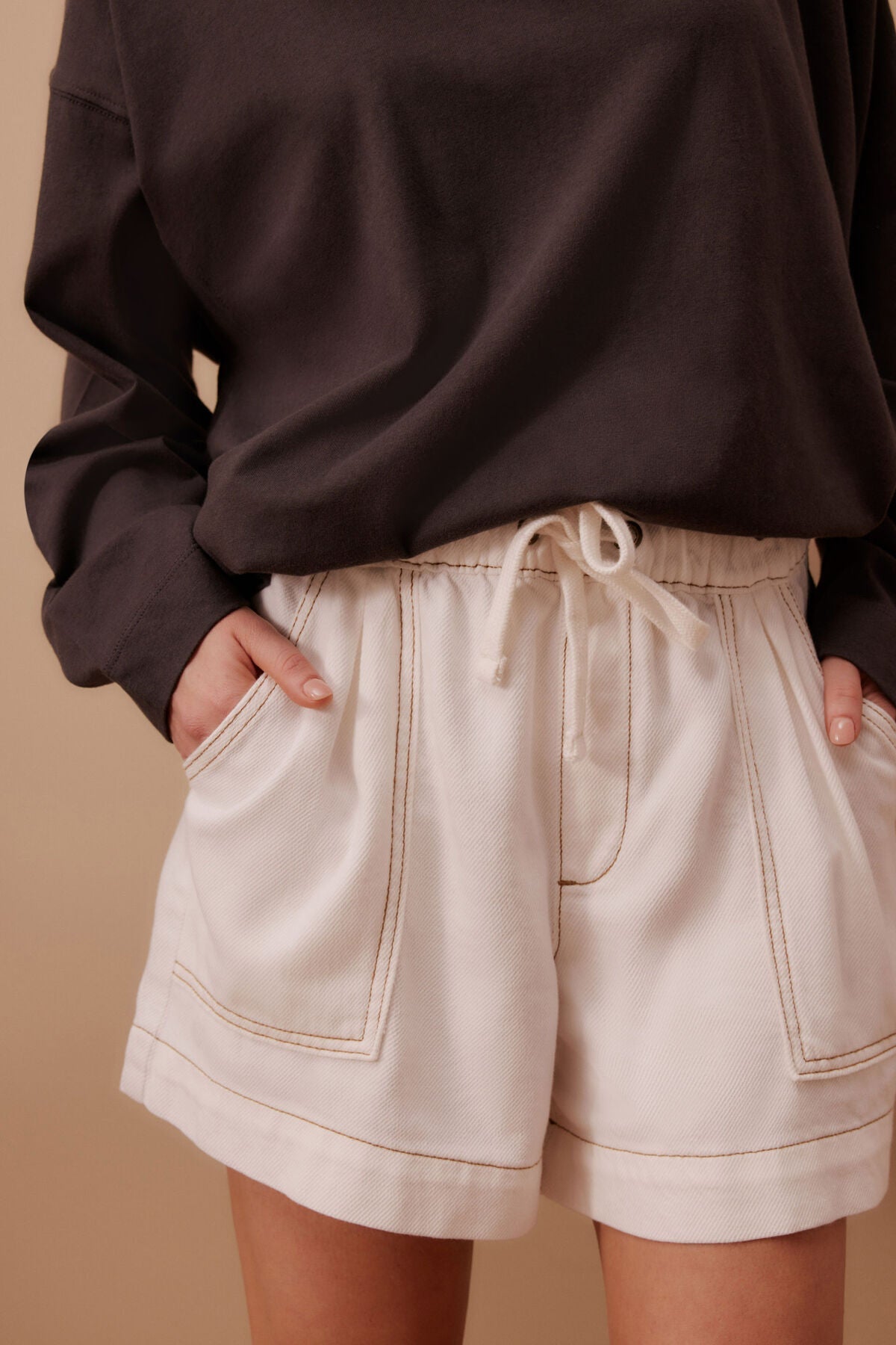 Darcy Relaxed Everyday Short (Ecru) - Something For Me​​