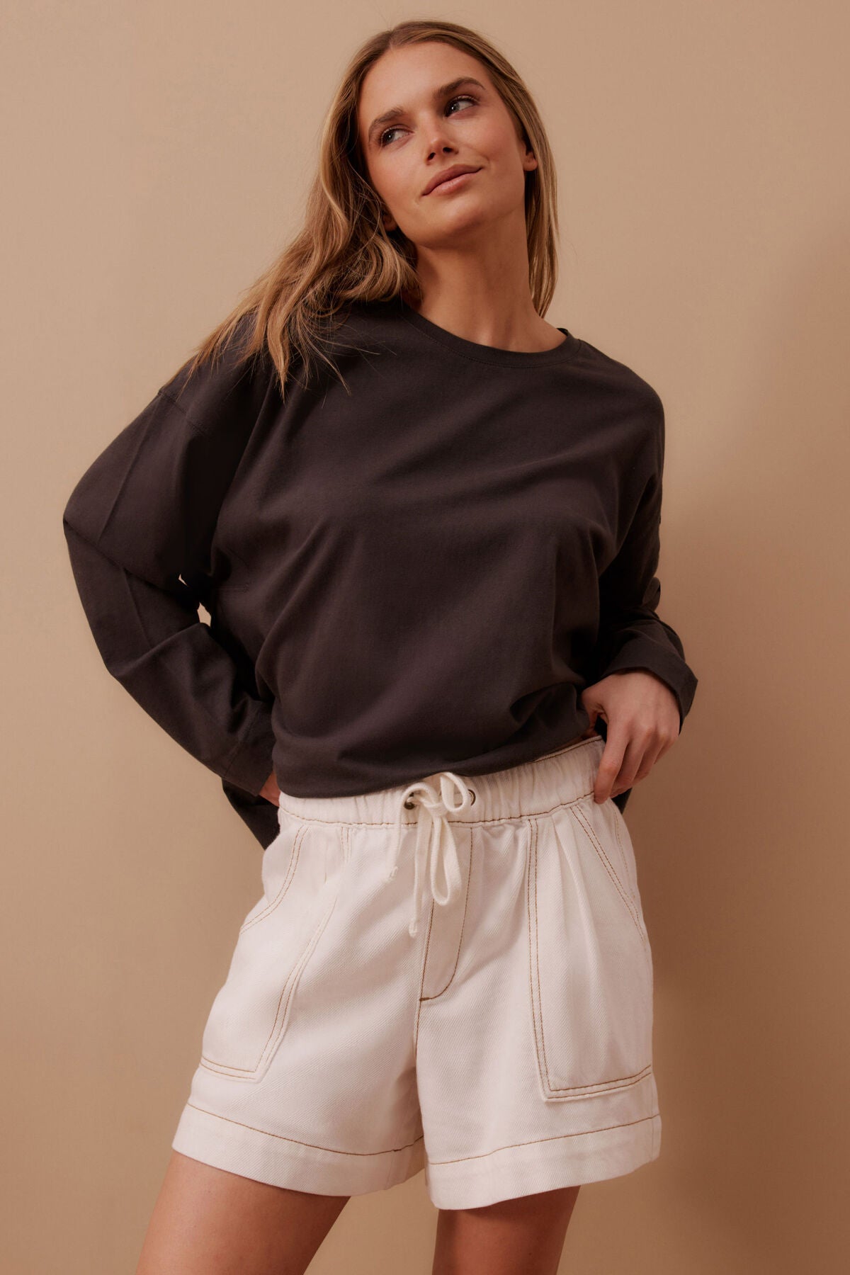 Darcy Relaxed Everyday Short (Ecru) - Something For Me​​