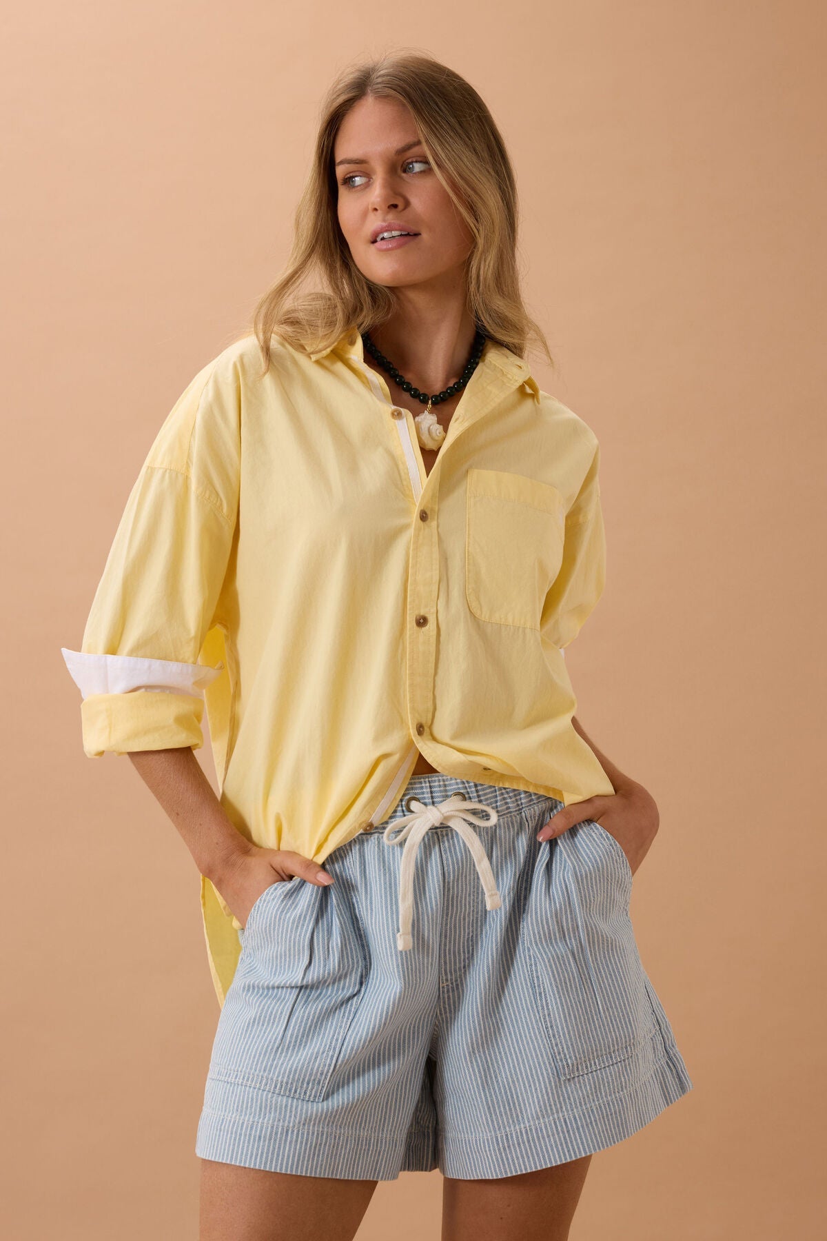 Darcy Relaxed Everyday Short (Indigo White Stripe) - Something For Me​​