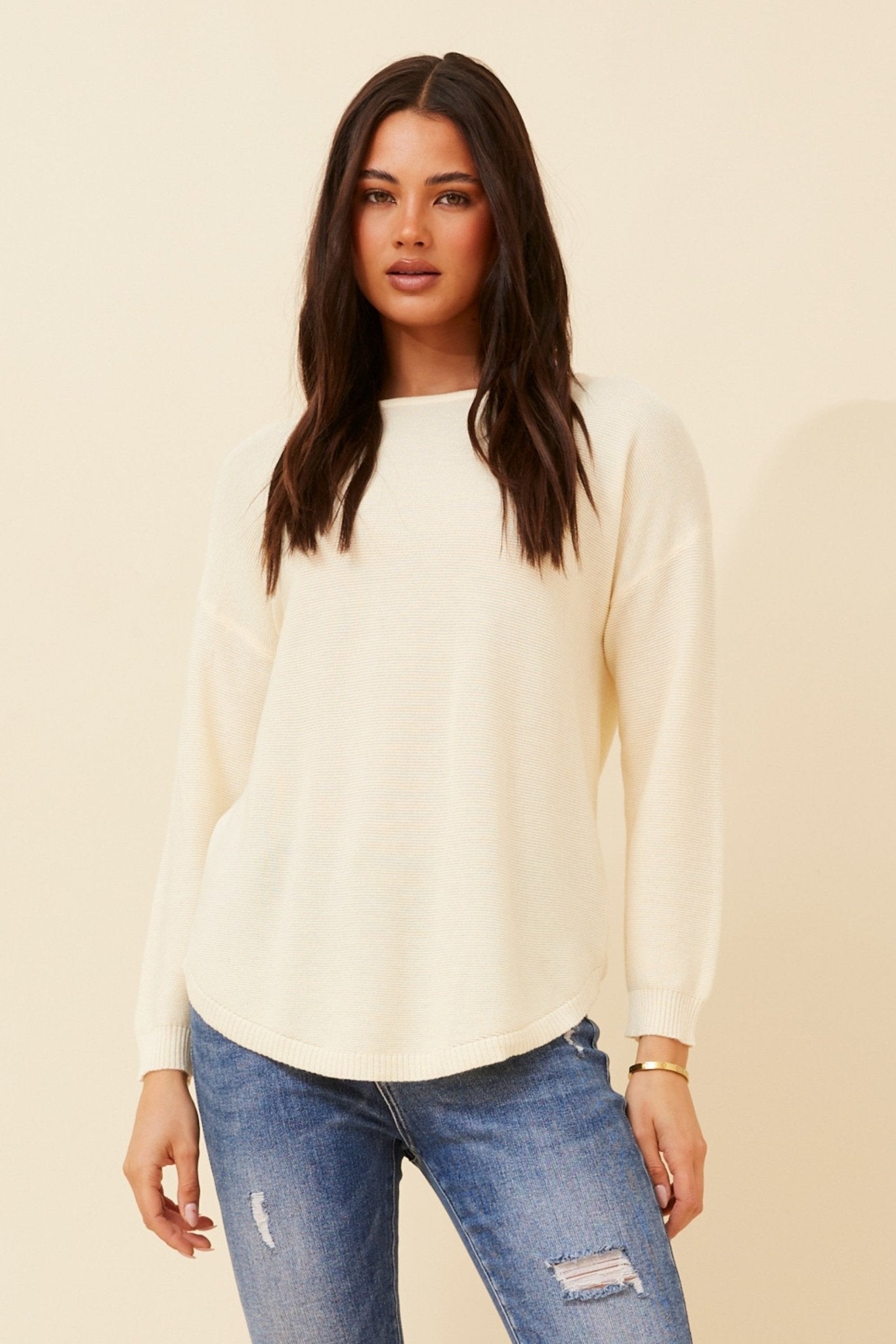 Daryle Solid Knit Jumper (Lemon) - Something For Me​​