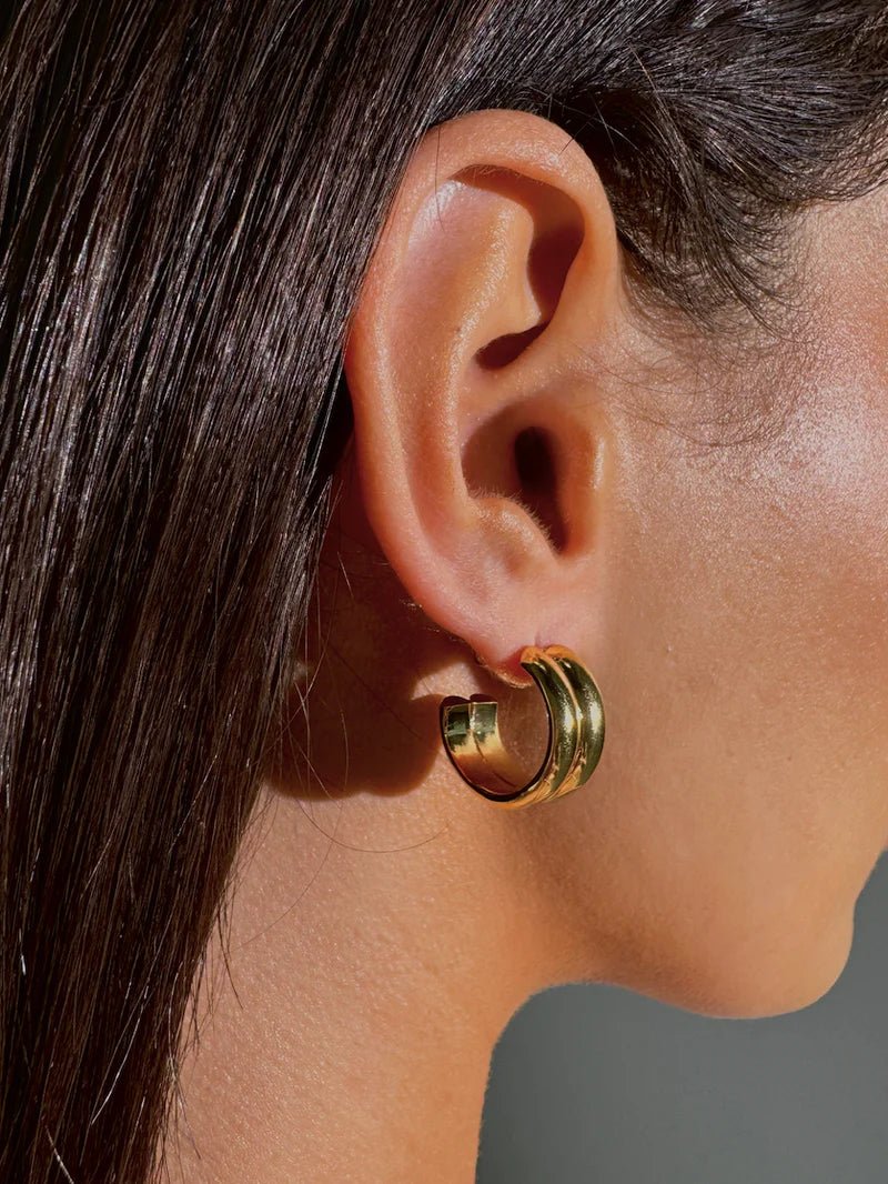 Double Hoop 18K Gold Plated Earrings - Something For Me​​