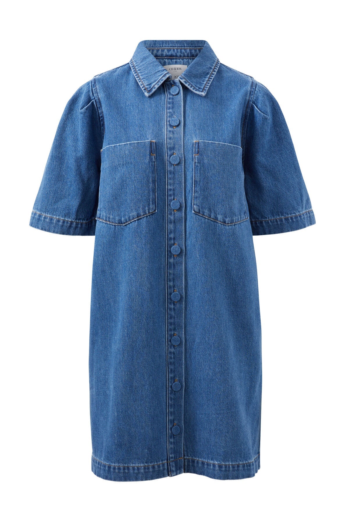 Dylan Pleat Sleeve Boxy Dress (Fresh Indigo) - Something For Me​​