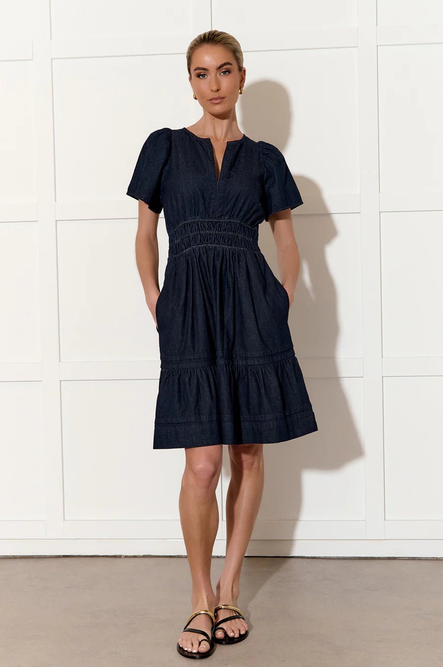 Eliana Light Weight Short Dress (Denim) - Something For Me​​