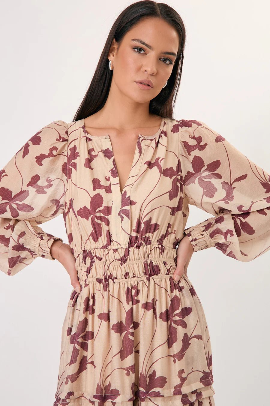 Eliana Long Sleeve Printed Maxi Dress (Print) - Something For Me​​