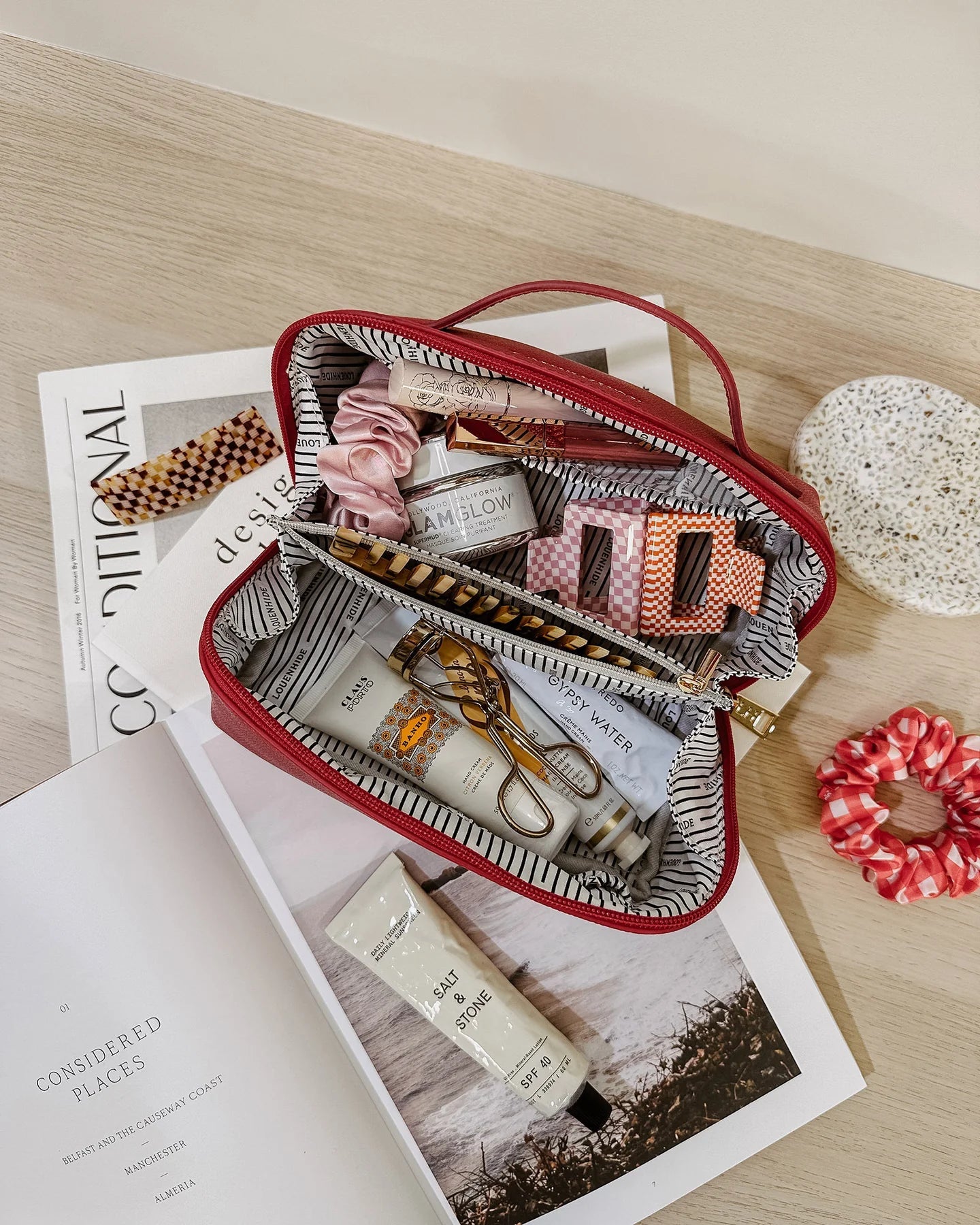 Ellis Makeup Bag (Red) - Something For Me​​