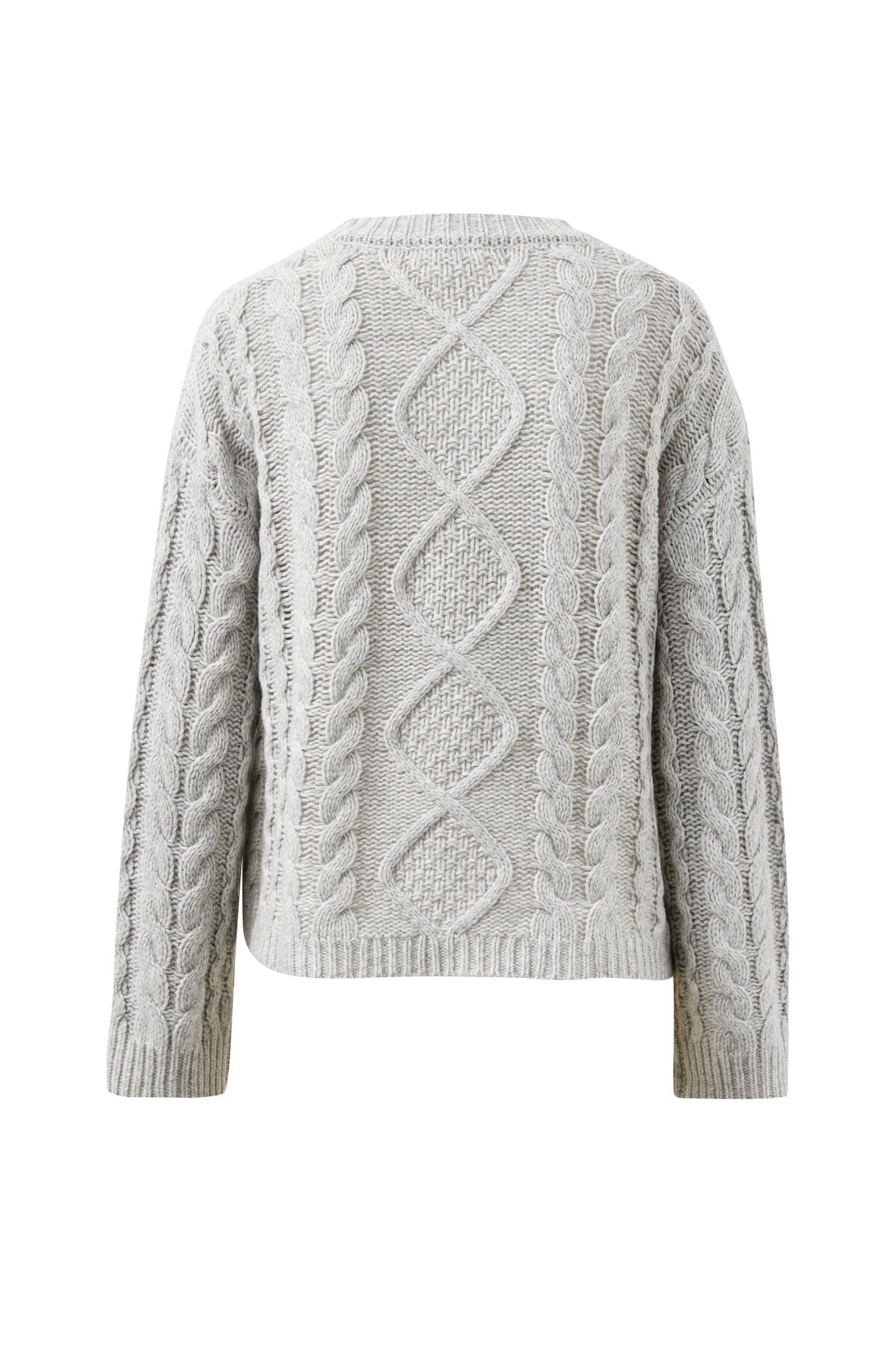 Enid Cable Knit Henley (Silver Marle) - Something For Me​​