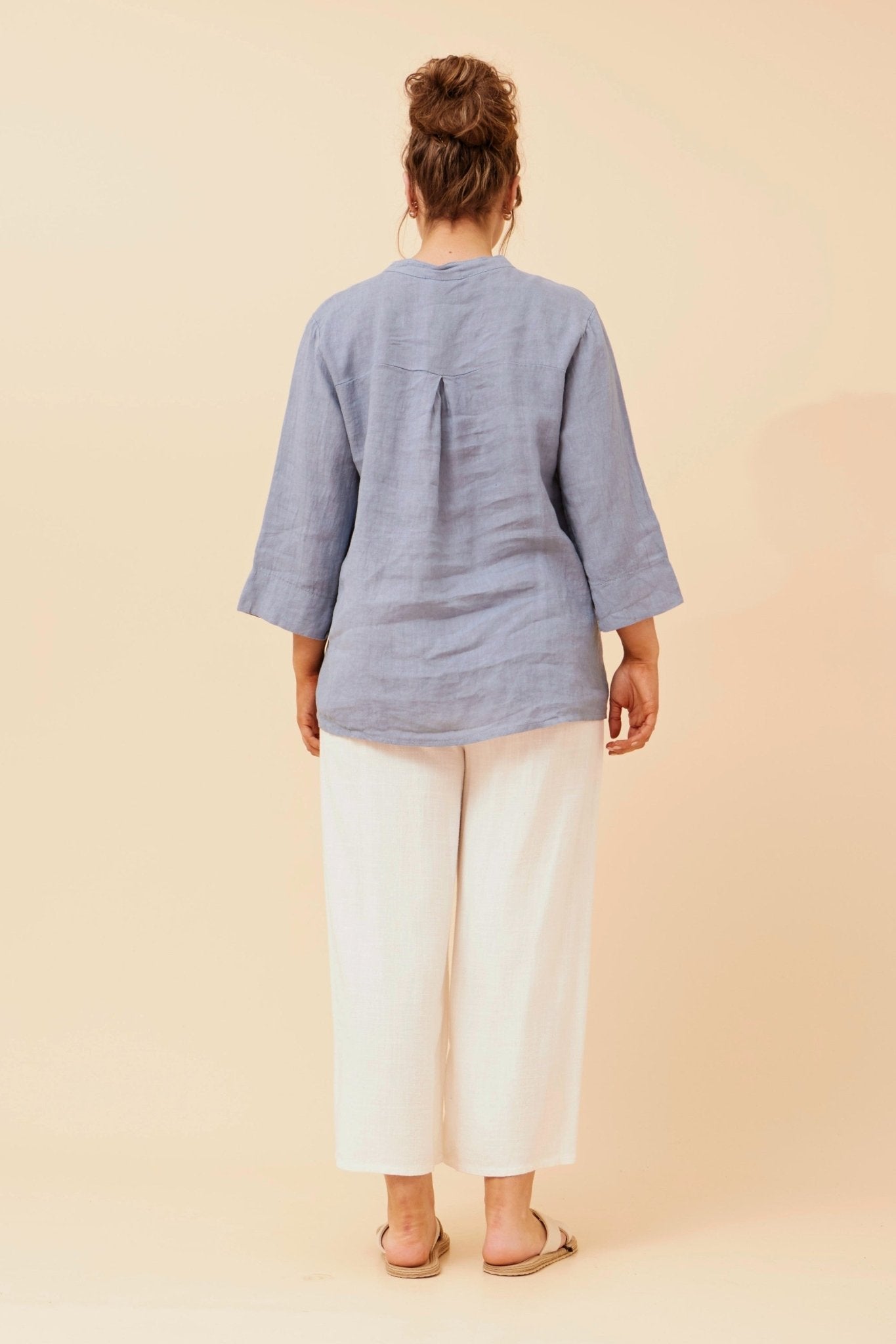 Evren Linen Top (Denim) - Something For Me​​