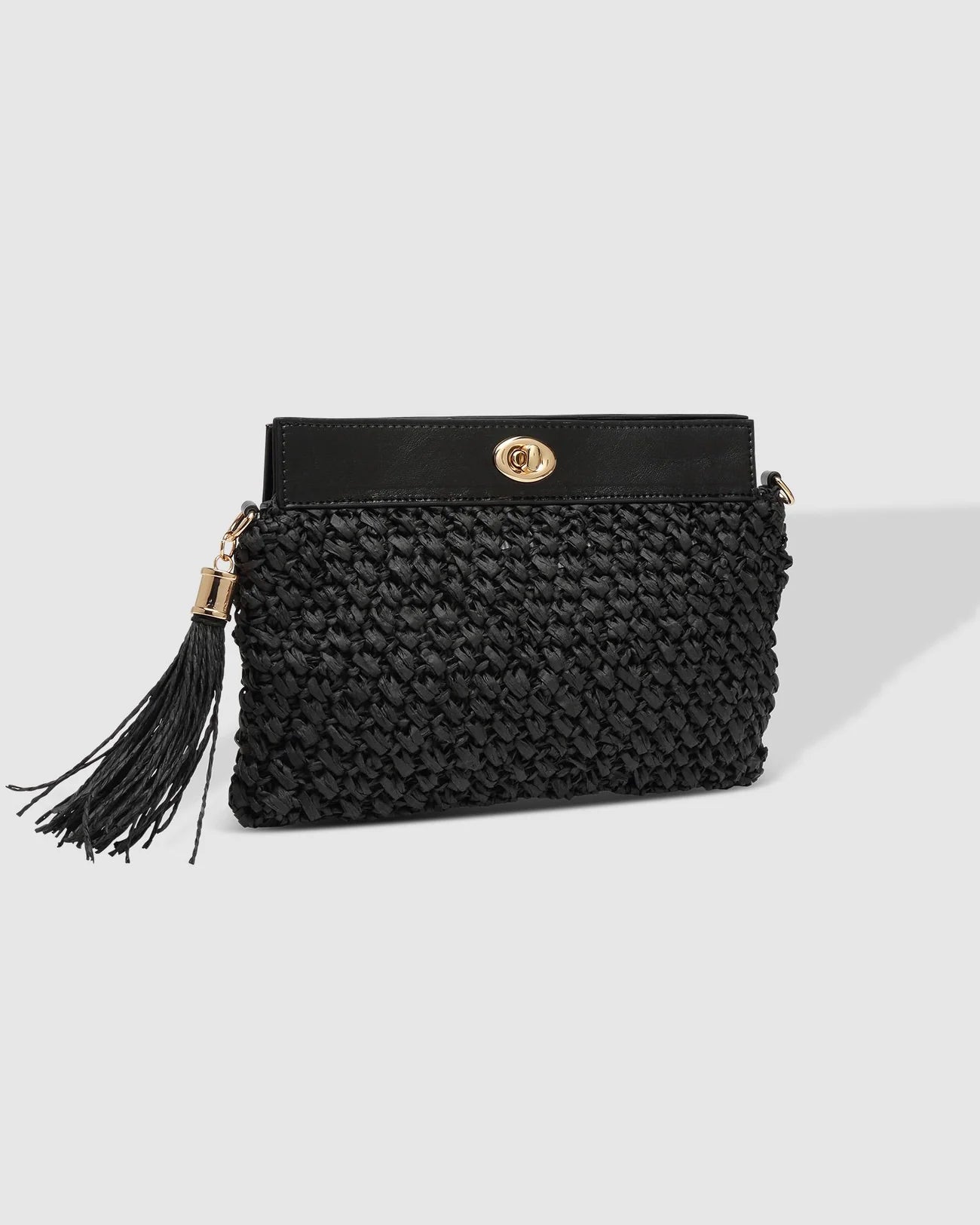 Fern Raffia Clutch (Black) - Something For Me​​