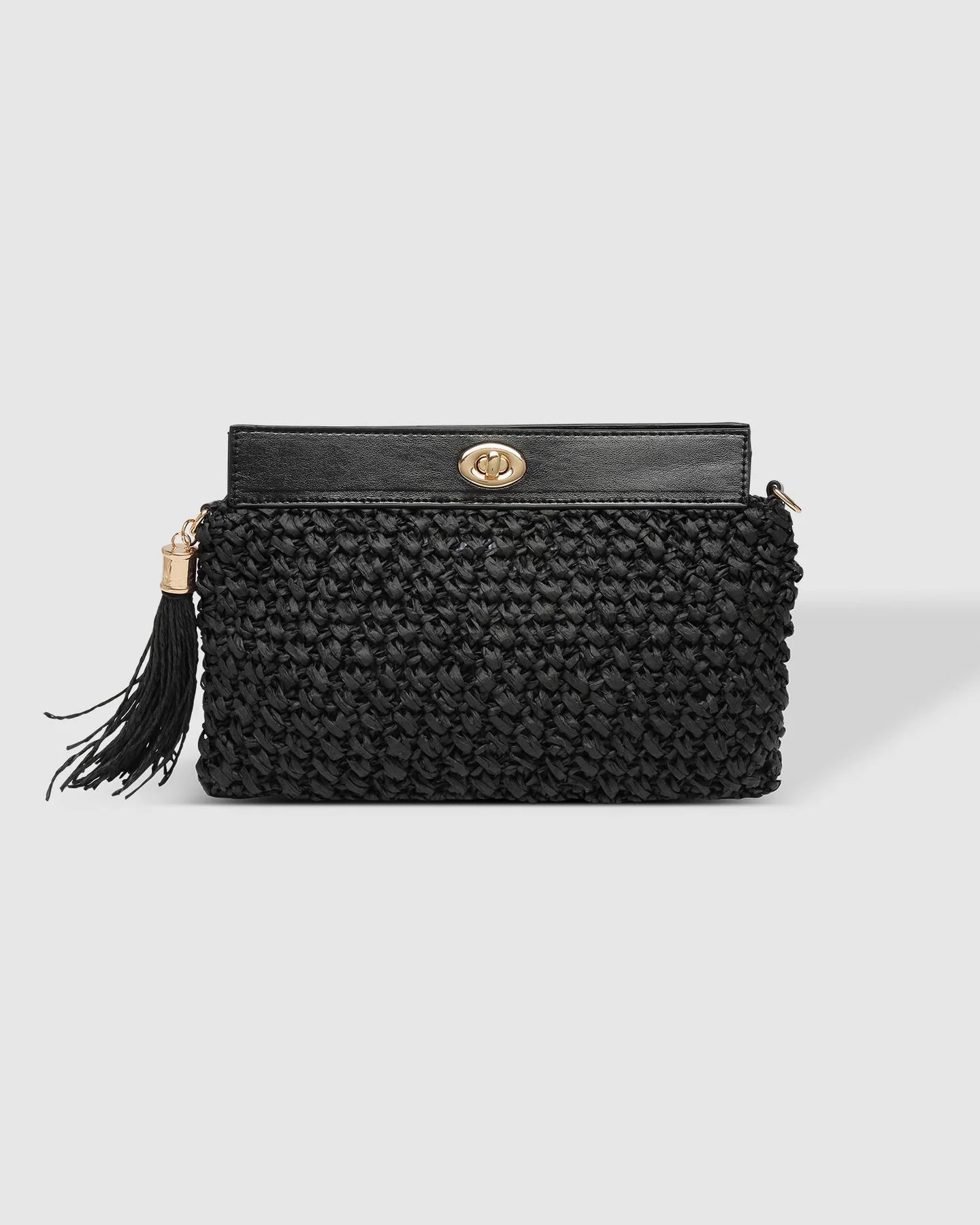 Fern Raffia Clutch (Black) - Something For Me​​