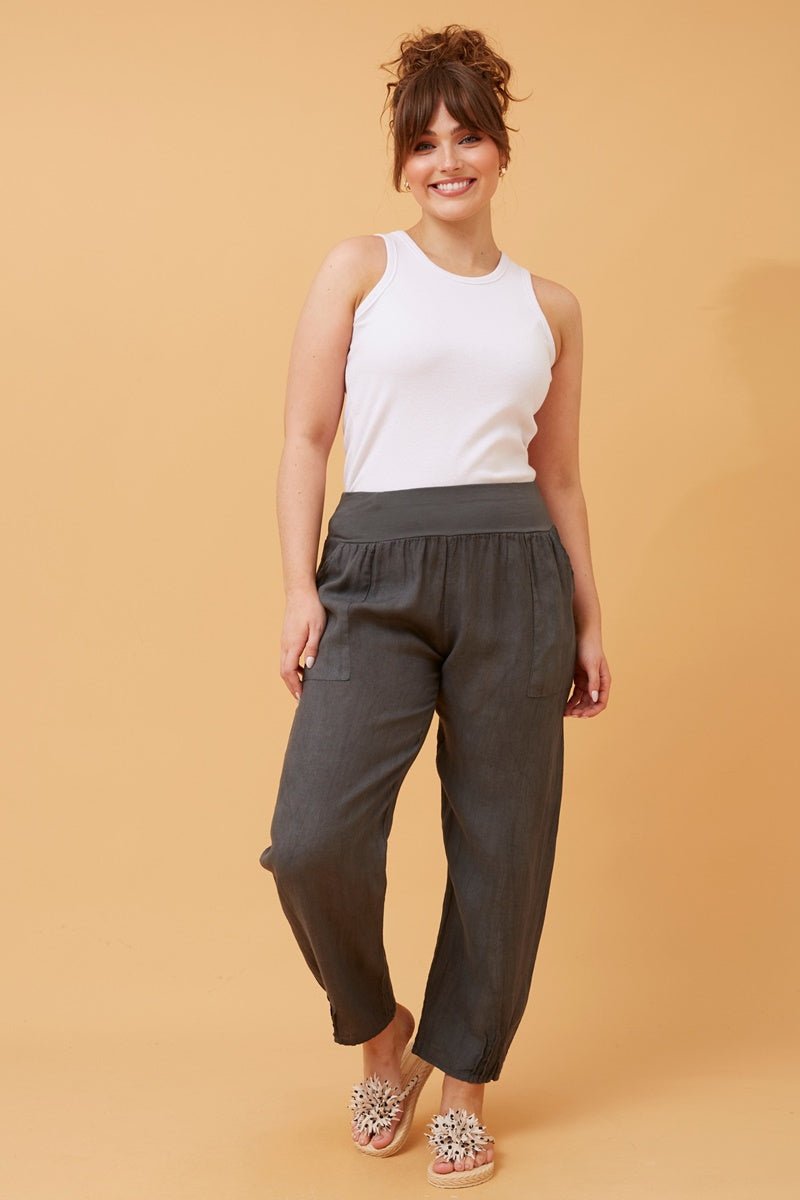 Finn Linen Pants (Charcoal) - Something For Me​​