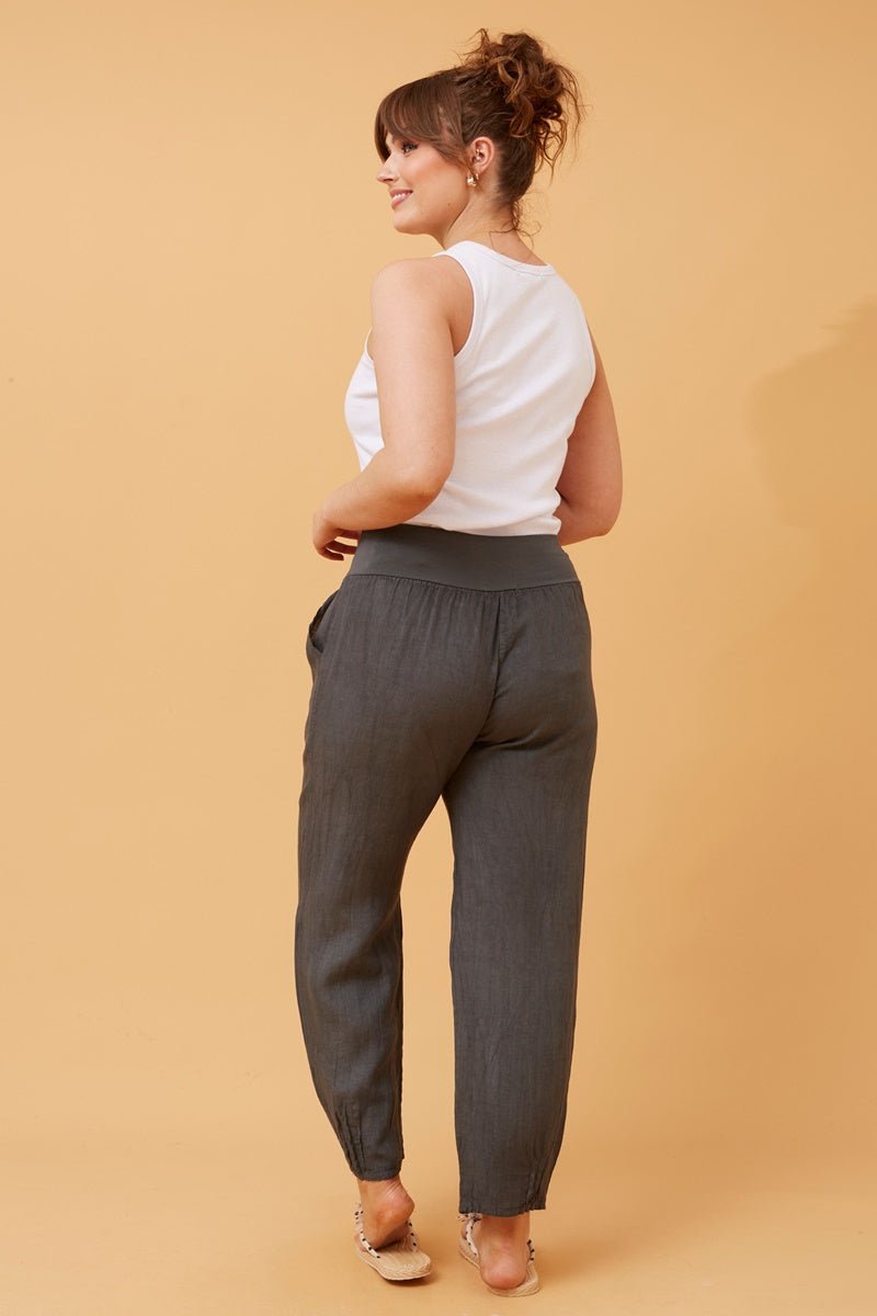 Finn Linen Pants (Charcoal) - Something For Me​​