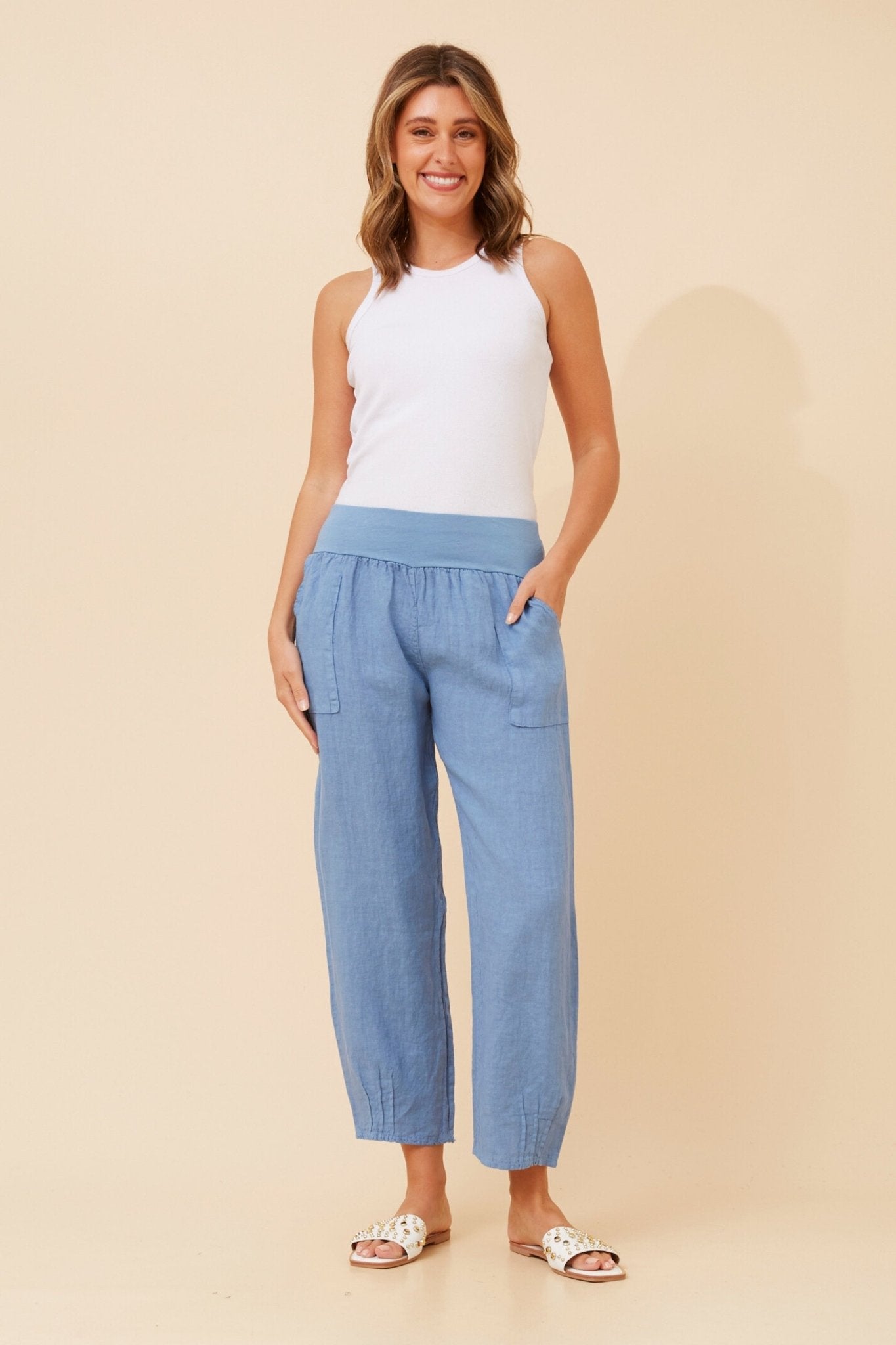 Finn Linen Pants (Denim) - Something For Me​​