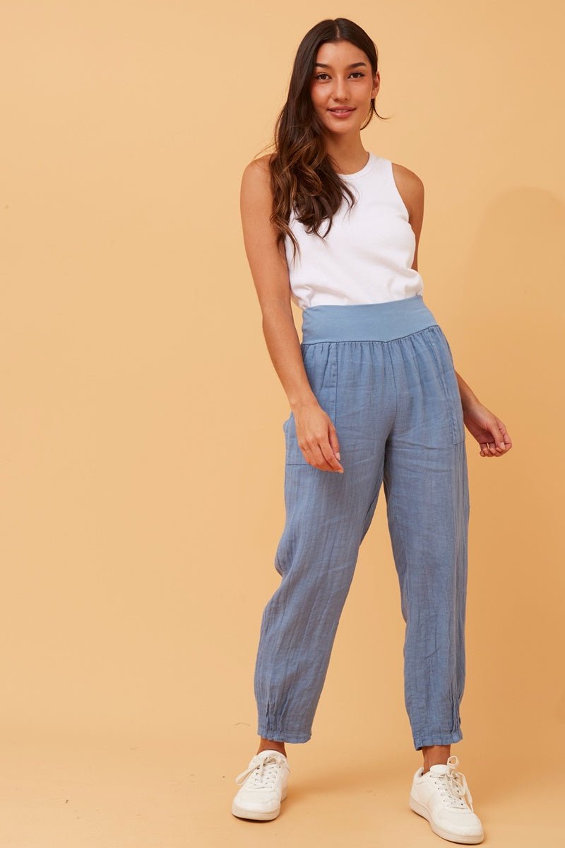 Finn Linen Pants (Denim) - Something For Me​​