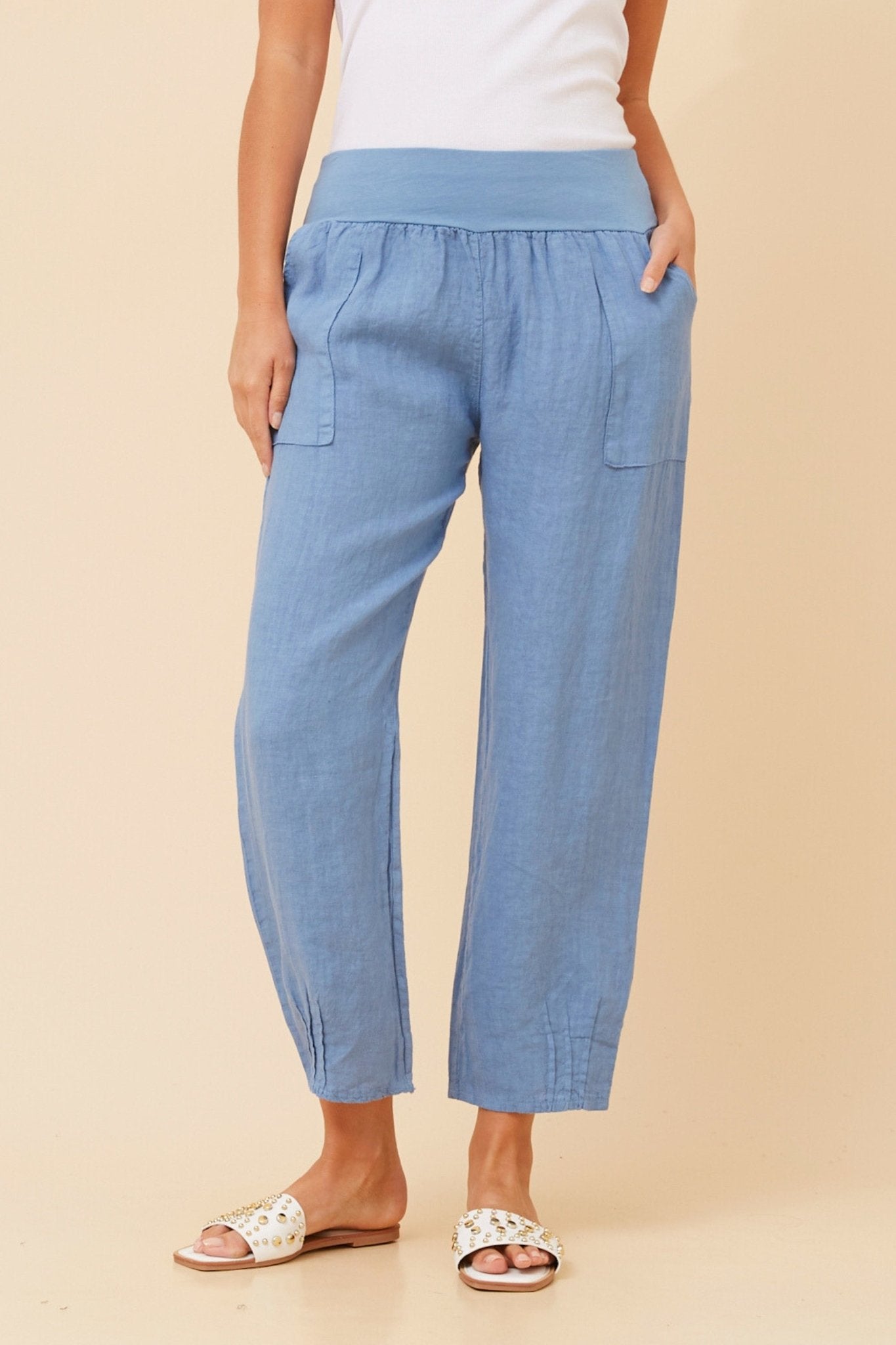 Finn Linen Pants (Denim) - Something For Me​​